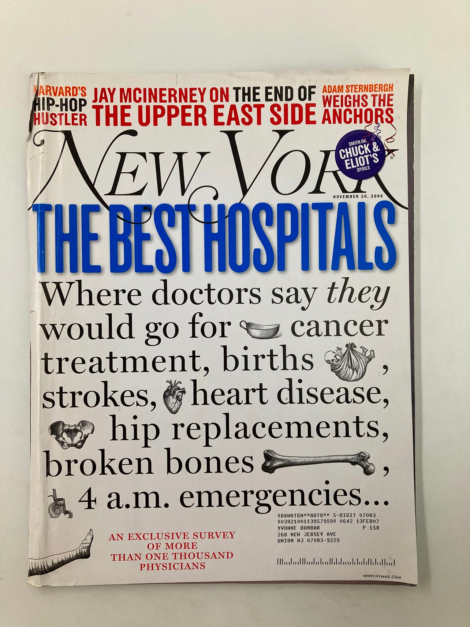 New York Magazine November 20 2006 The Best Hospitals 4 a.m. Emergencies