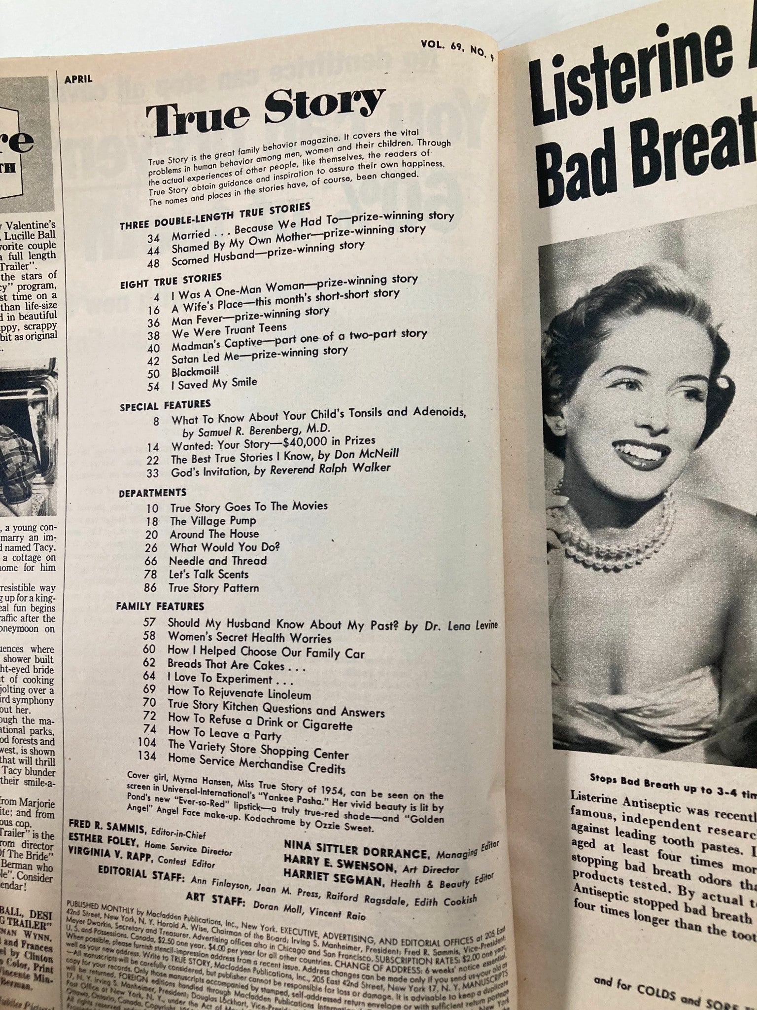 VTG True Story Magazine April 1954 Women's Secret Health Worries No Label