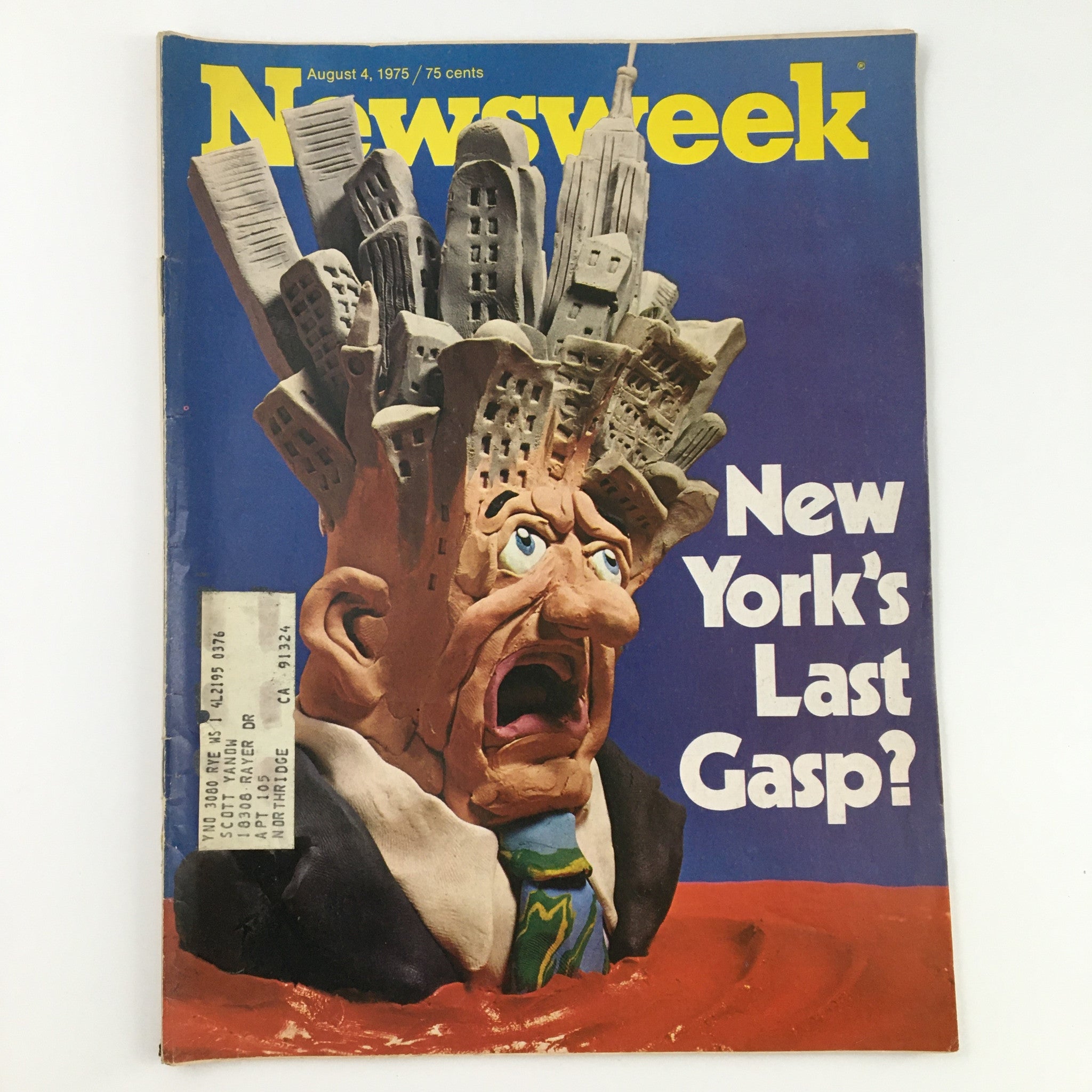 Newsweek Magazine August 4 1975 Uganda's Idi Amin & New York's Last Gasp