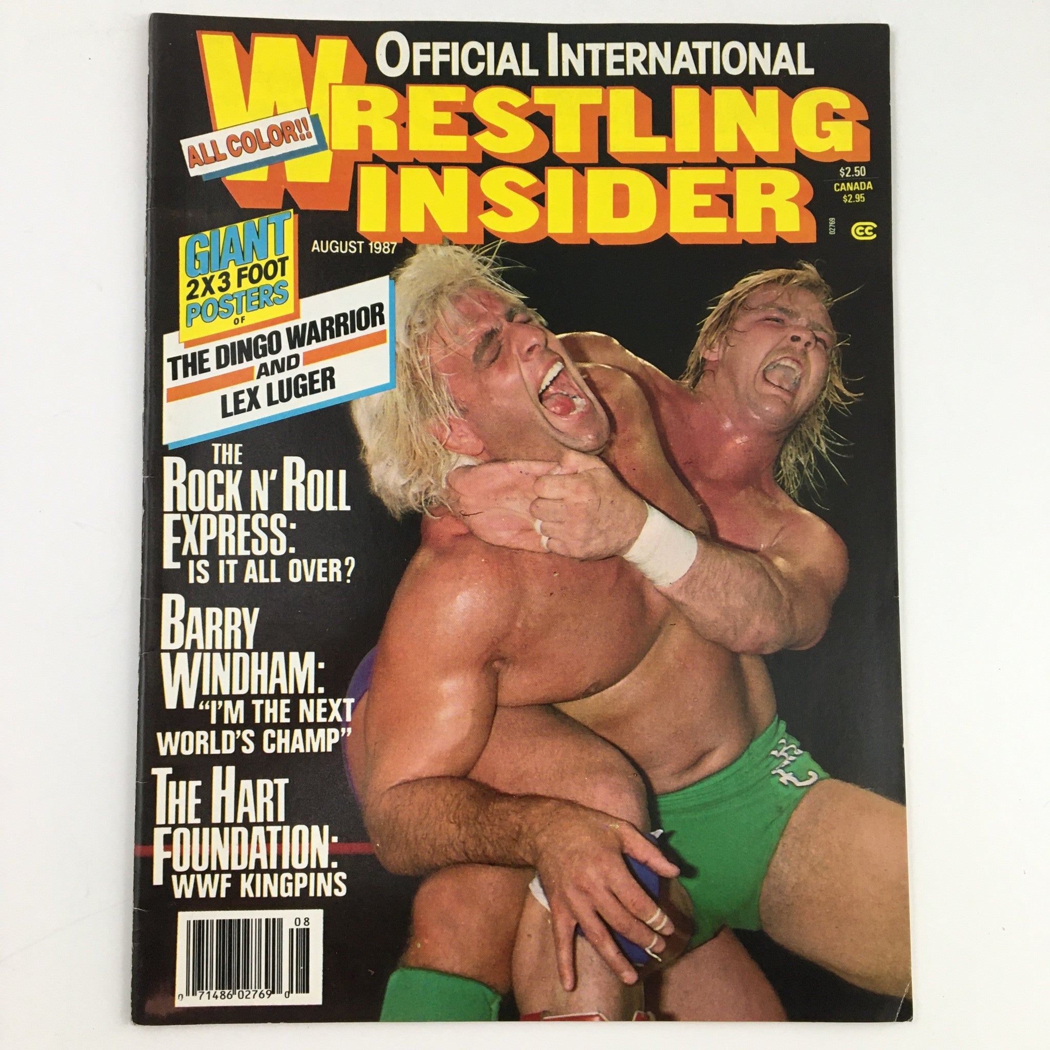 Wrestling Insider Magazine August 1987 The Dingo Warrior & Lex Luger, No Label