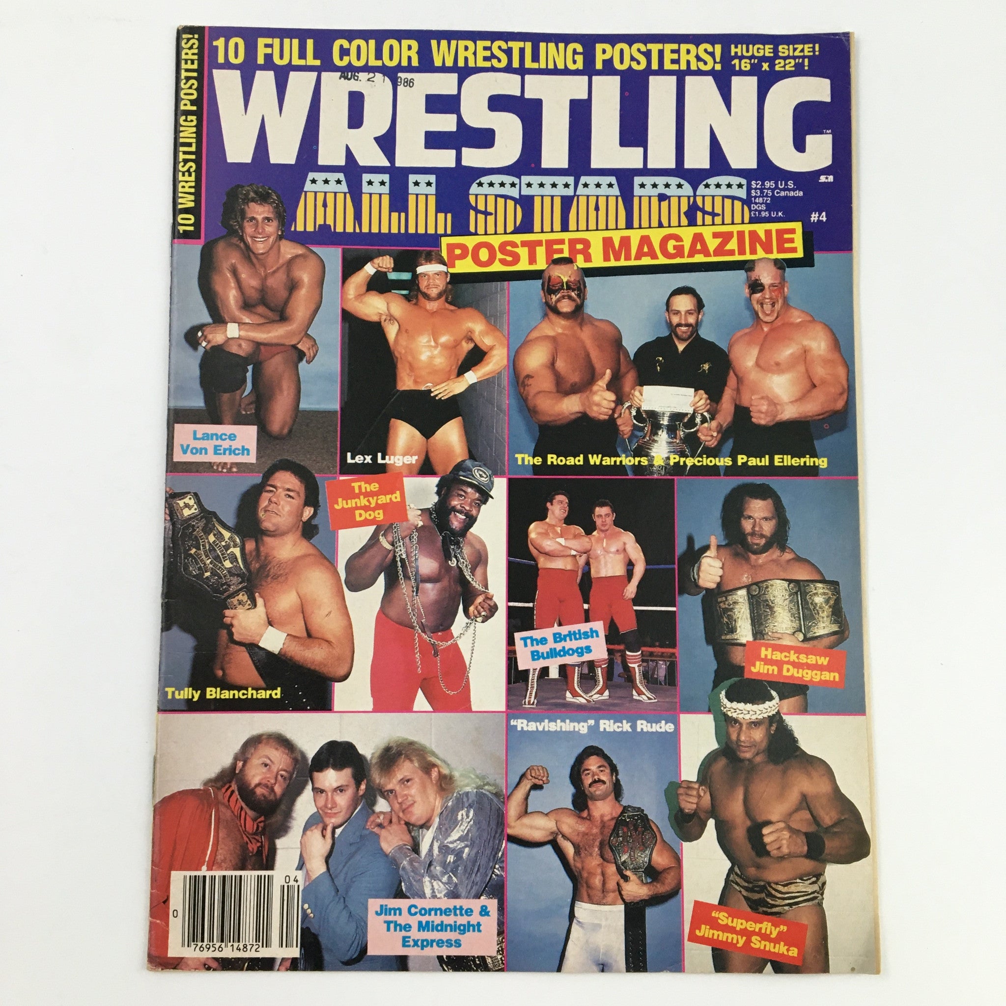 Wrestling All Star Poster Magazine #4 Lance Von Erich, No Label