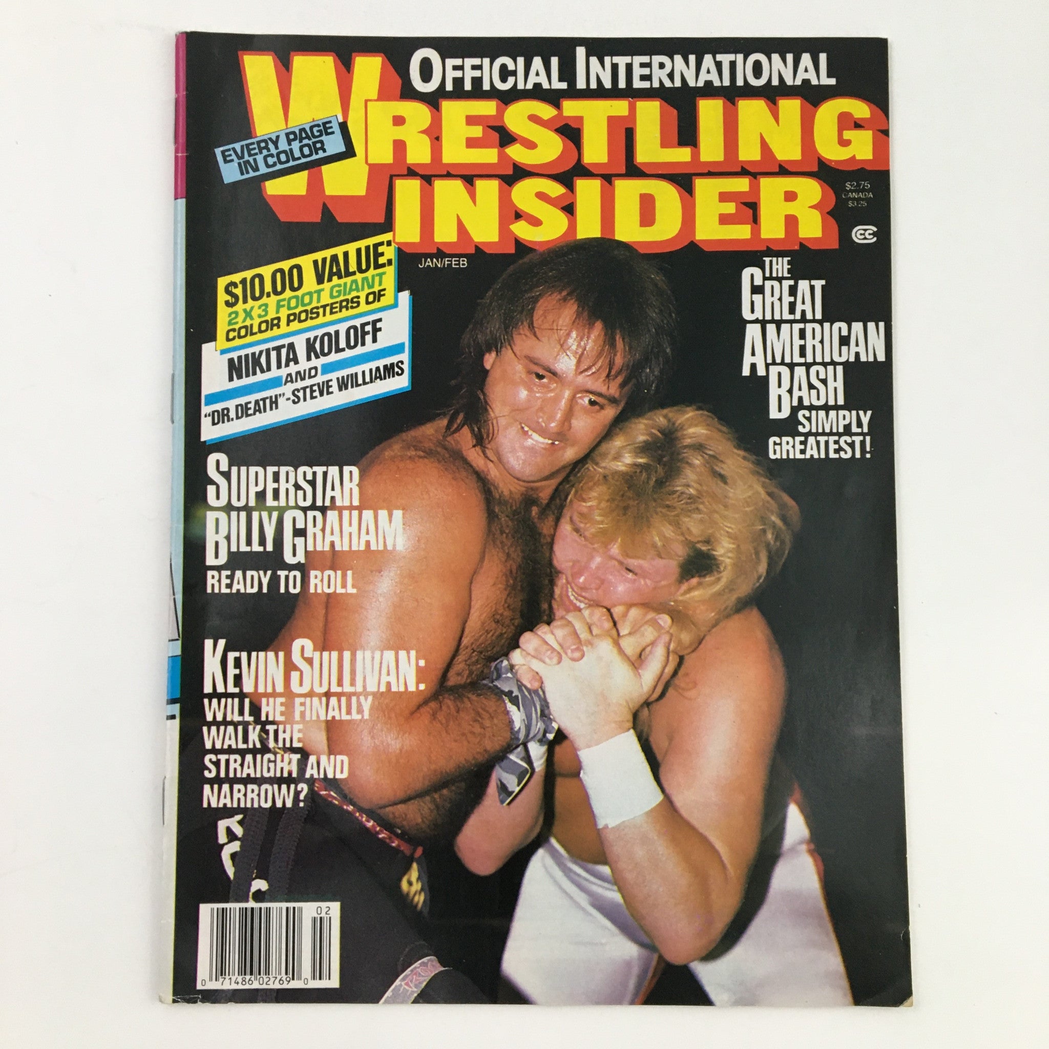 Wrestling Insider Magazine January 1988 Billy Graham No Label