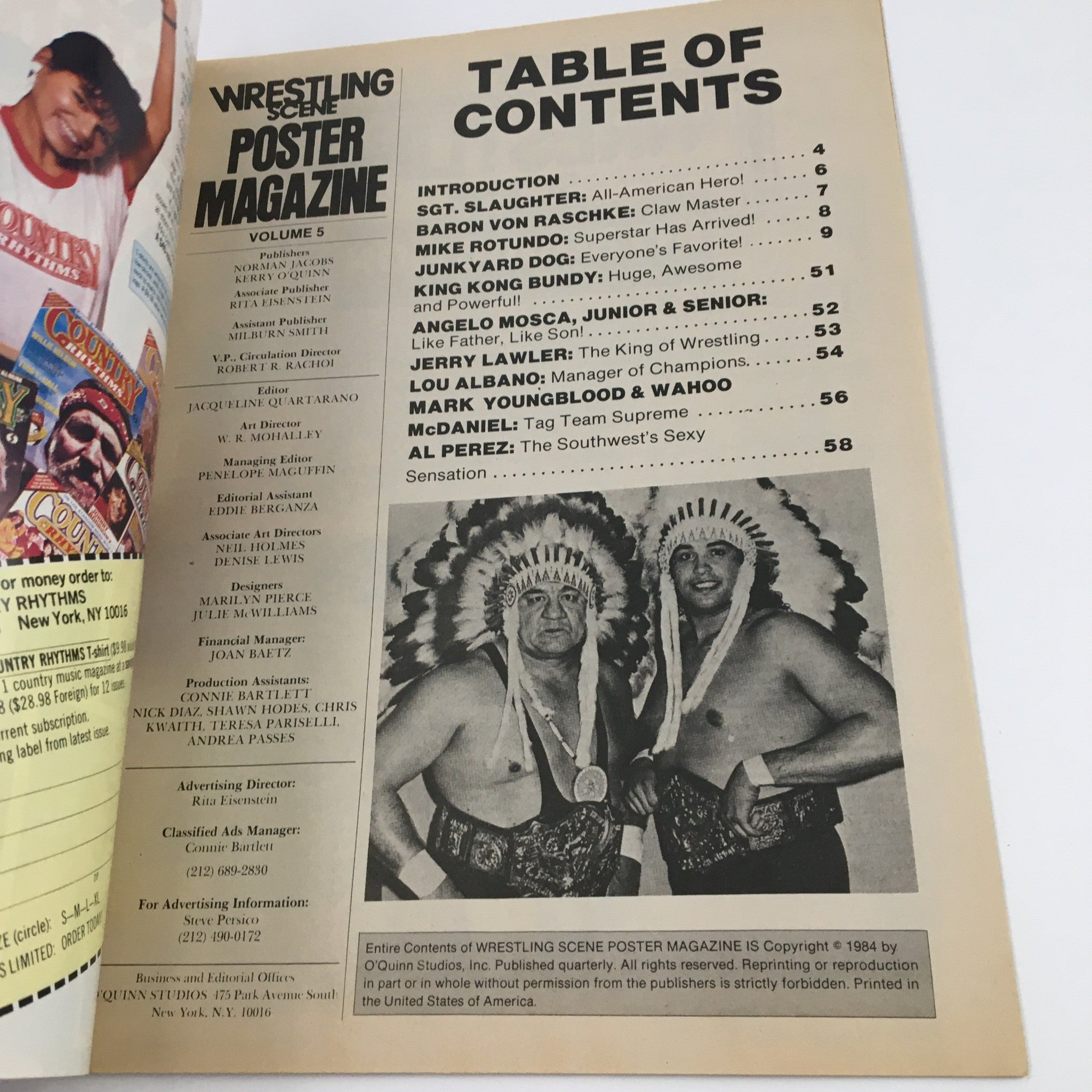 Wrestling Scene Poster Magazine 1984 Lou Albano Jerry Lawler, No Label