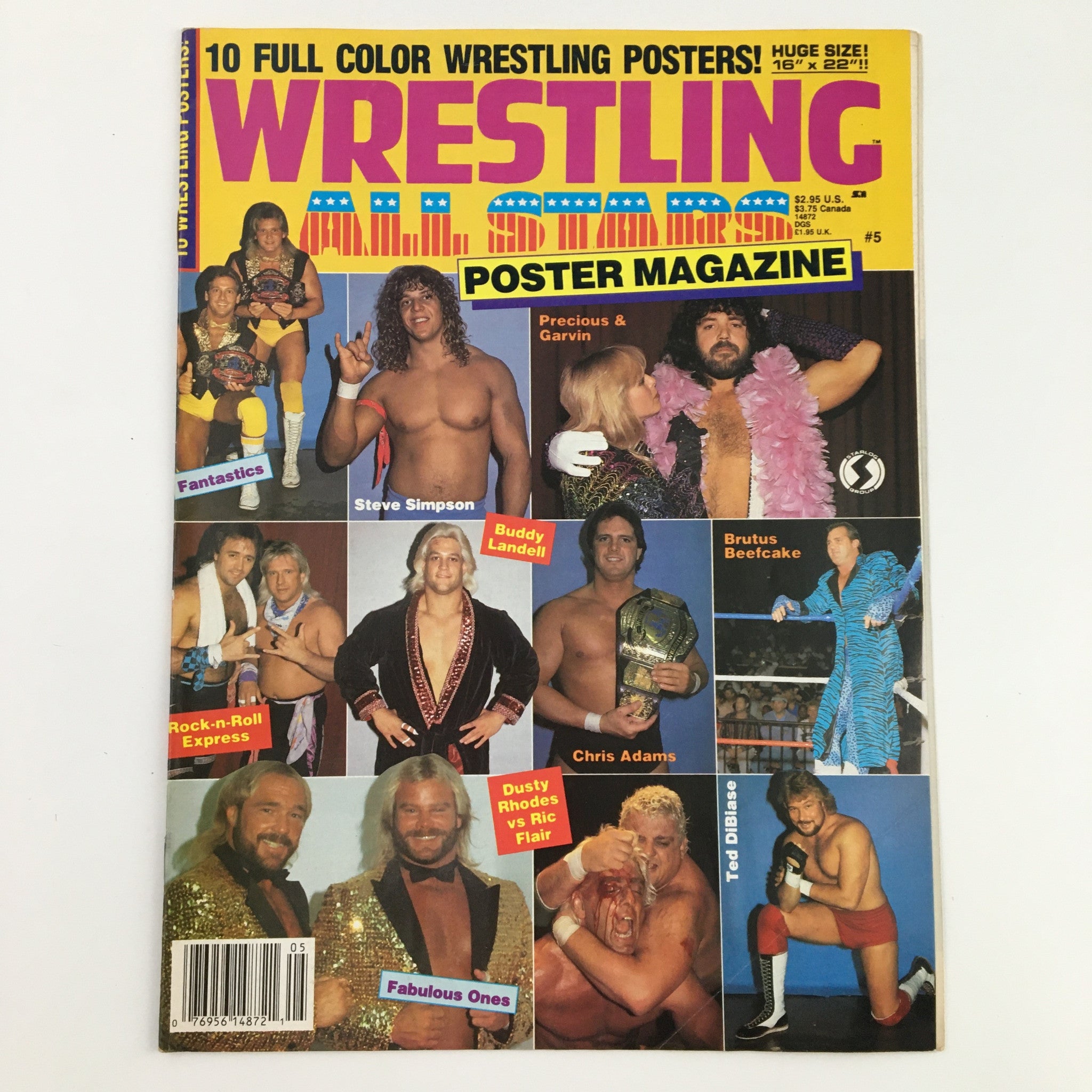 Wrestling All Star Poster Magazine #5 Steve Simpson Ric Flair No Label