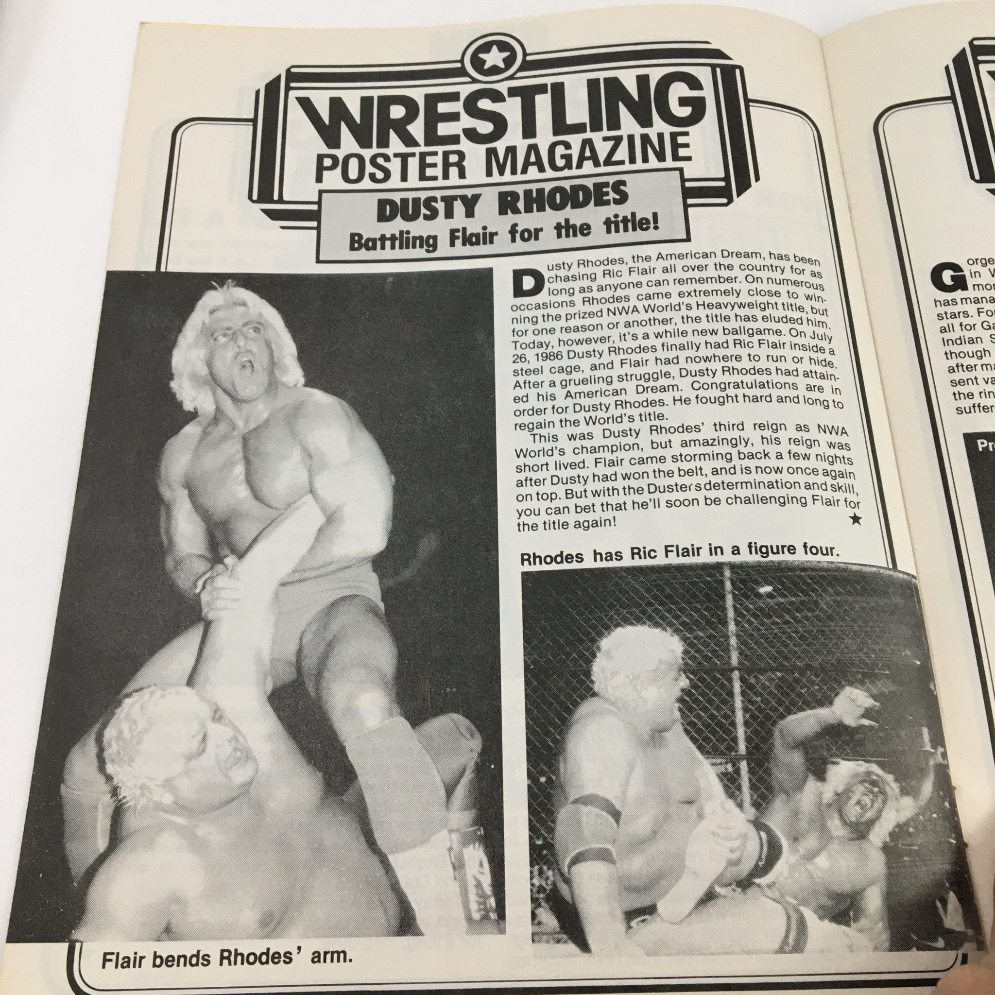 Wrestling All Star Poster Magazine #5 Steve Simpson Ric Flair No Label