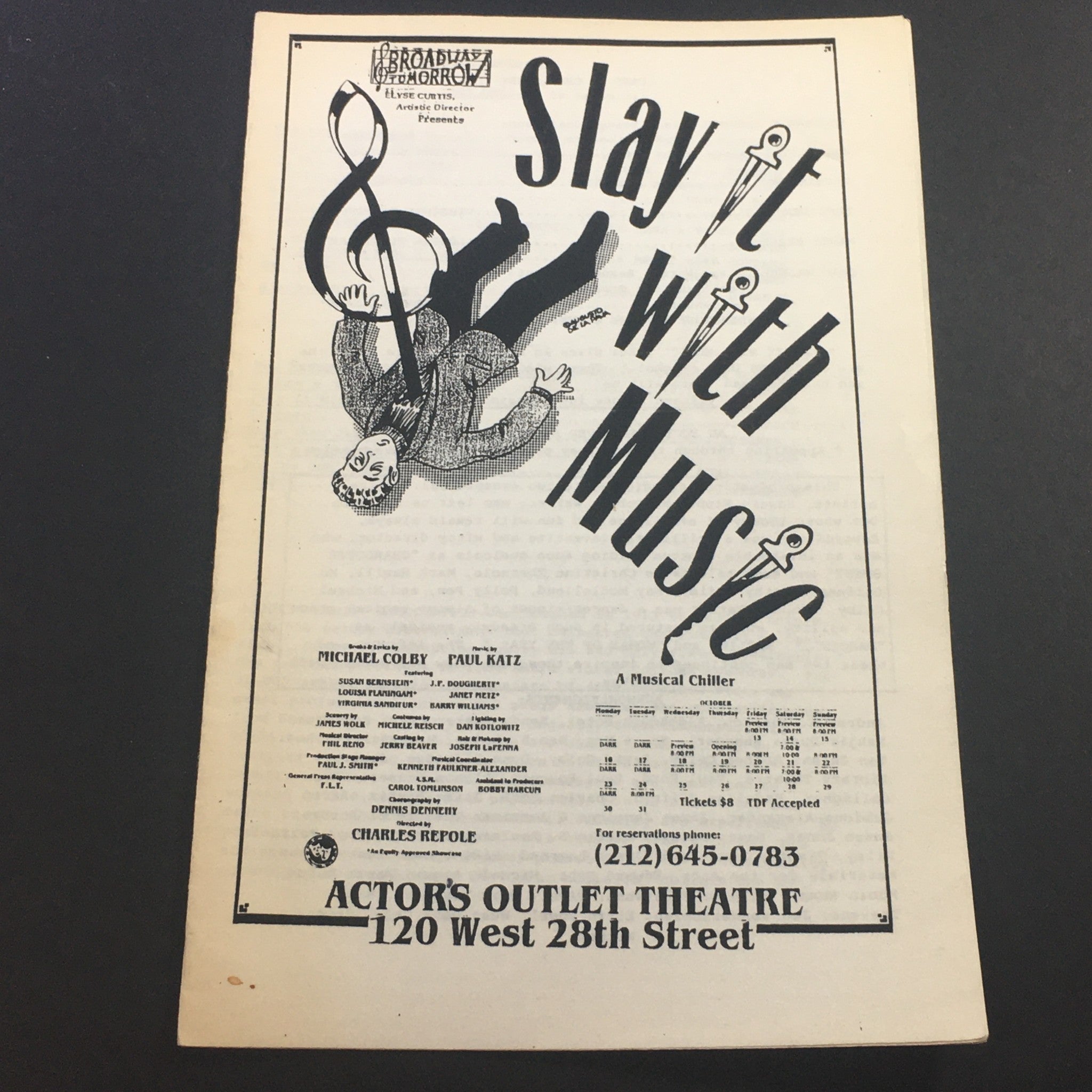 VTG Broadway Tomorrow 1989 - Slay it with Music / Actor's Outlet Theatre