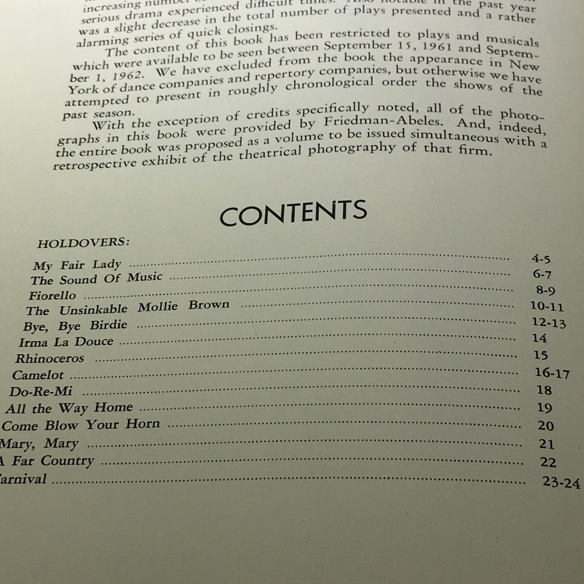 VTG Broadway Theatre Annual 1961-1962 - My Fair Lady / The Sound of Music