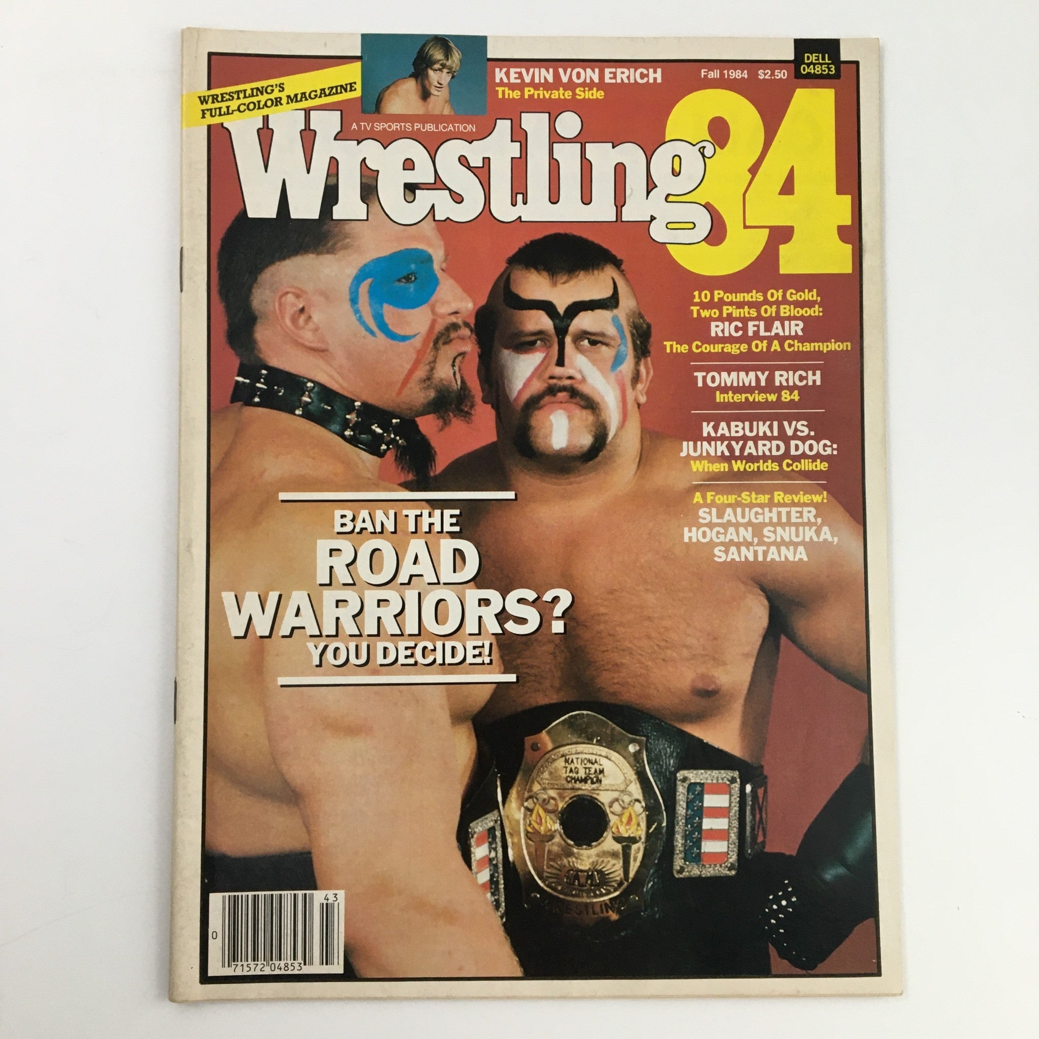 Wrestling Magazine Fall 1984 Ric Flair, Tommy Rich, Kabuki, No Label