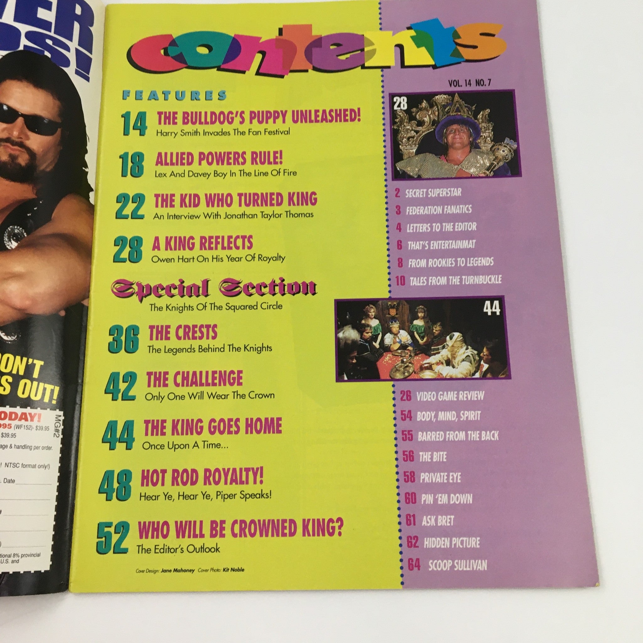 WWF Magazine July 1995 Mantaur, Jim Cornette, Owen Hart, No Label w Poster