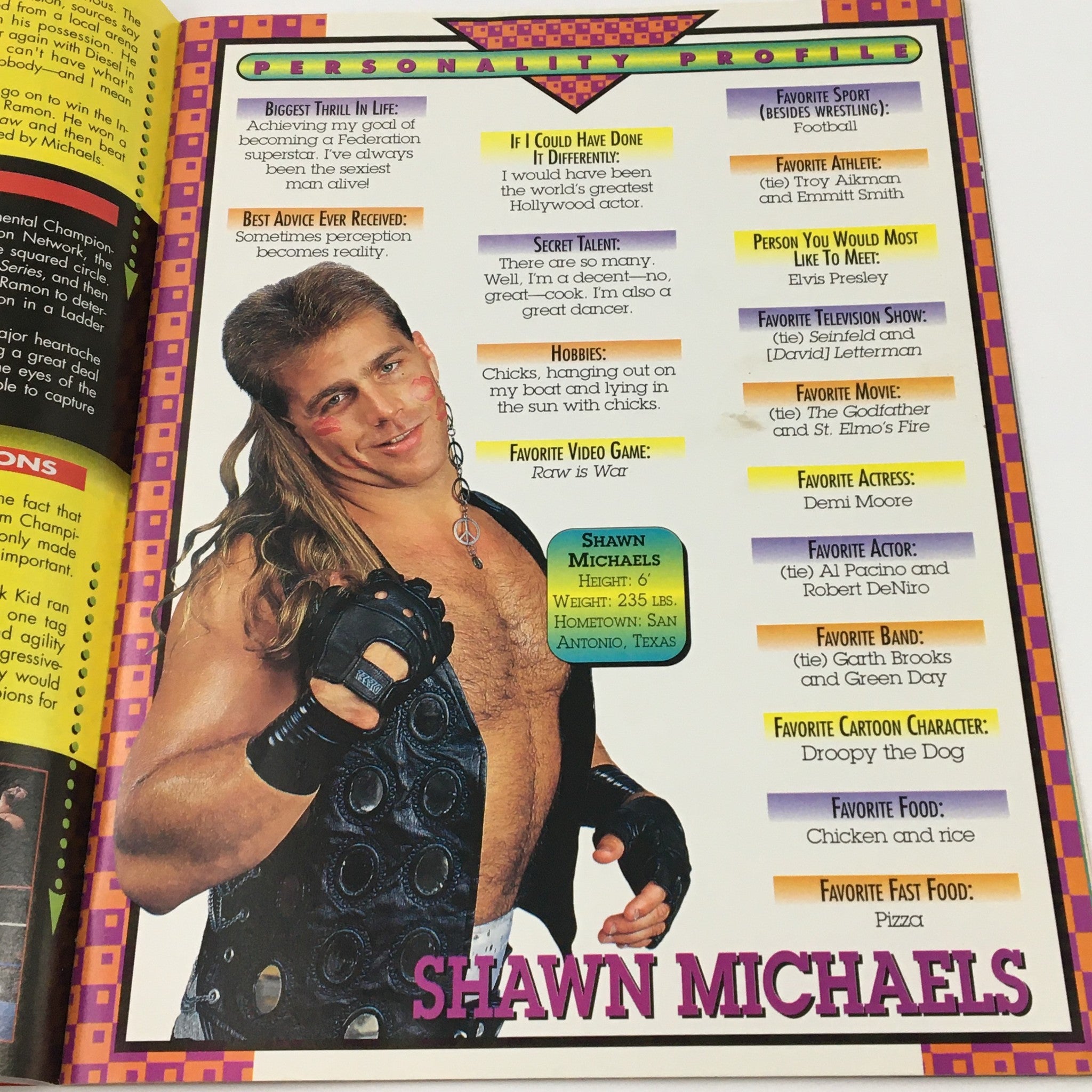 WWF Magazine April 1995 L.T., Shawn Michaels, Alundra Blayze,  No Label w Poster