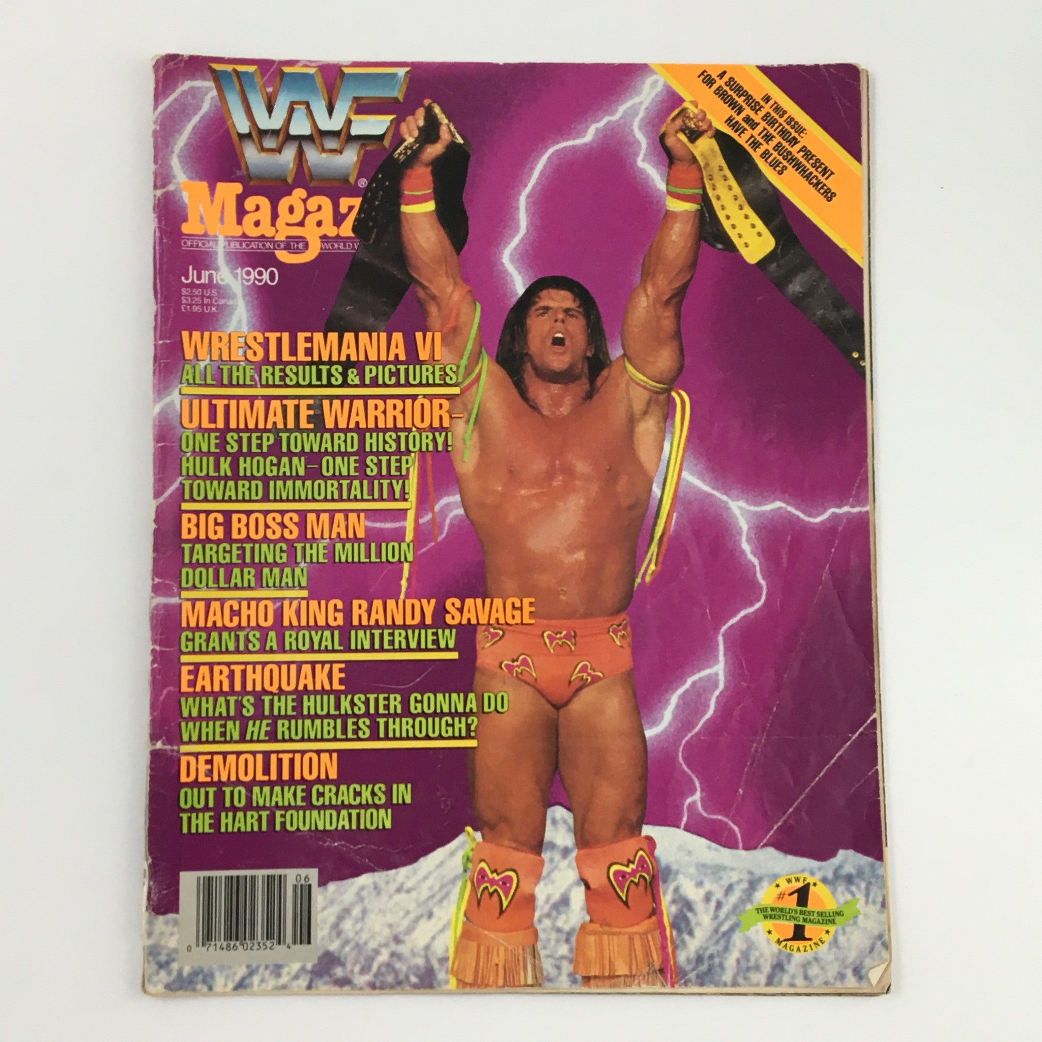 WWF Magazine June 1990 Randy Savage, Hulk Hogan, Jake Snake, No Label