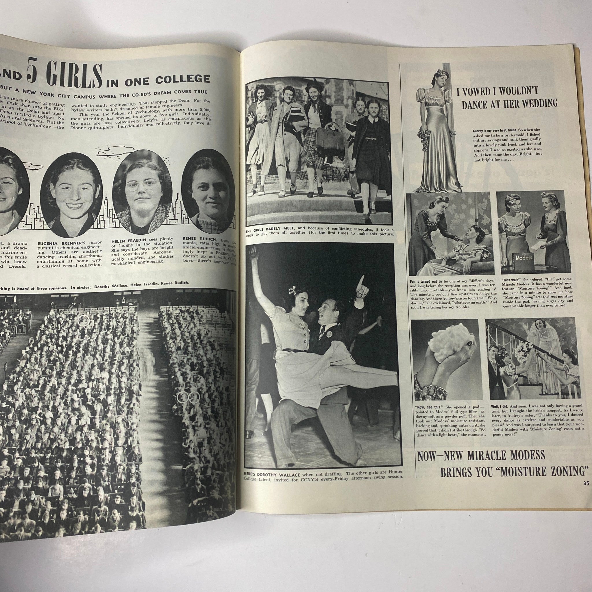 Look Magazine February 27, 1940 issue featuring a collage of girls, a dance scene, and a glamorous fashion display, showcasing cultural highlights of the era.