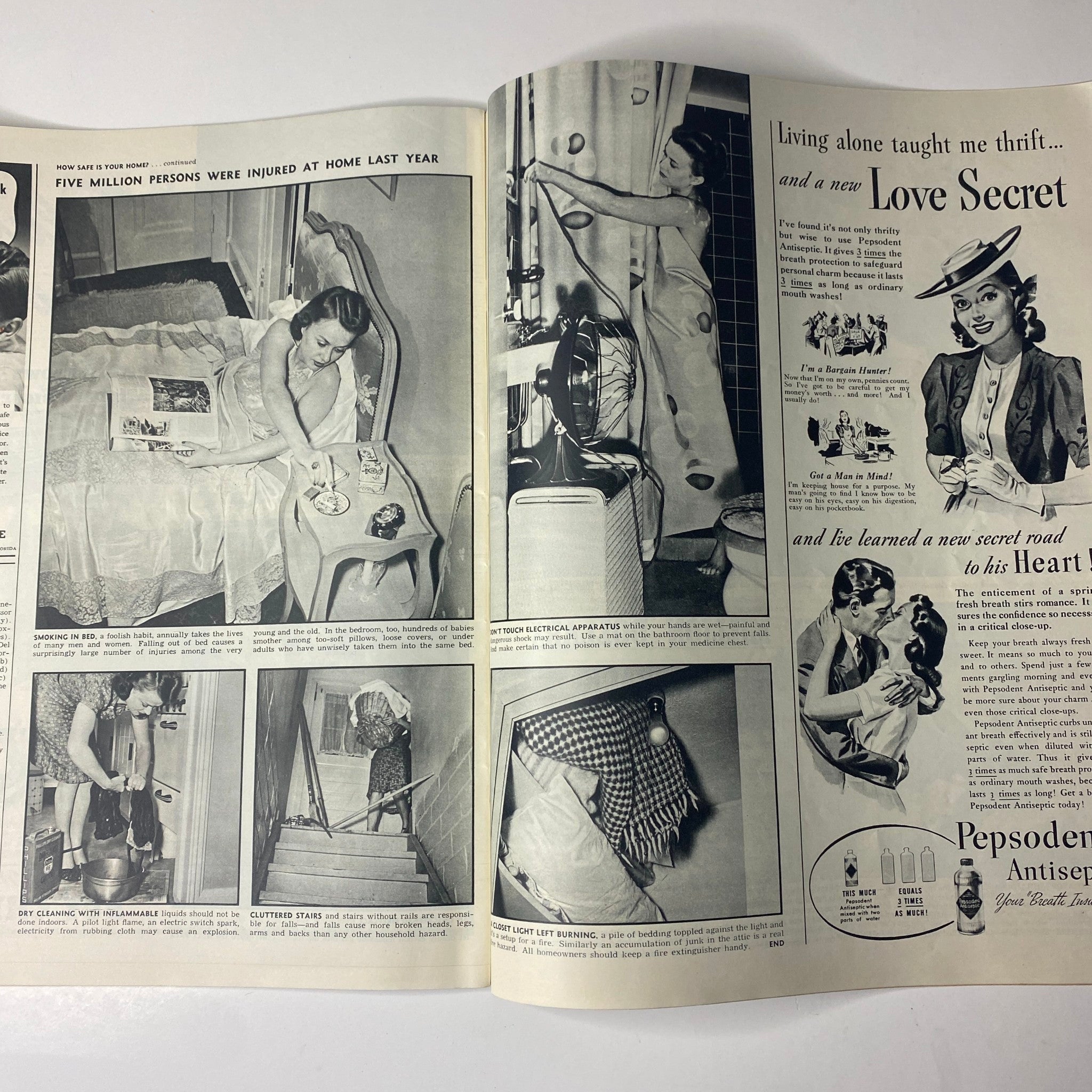 Article layout from Look Magazine July 30, 1940, showing lifestyle images and advertisements, illustrating daily life and consumer products of the era.