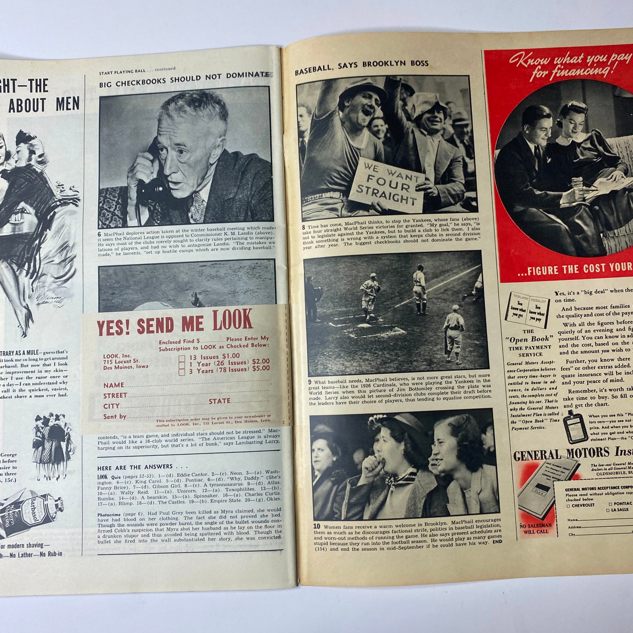 Look Magazine April 9, 1940 Ginger Rogers Cover No Label VG
