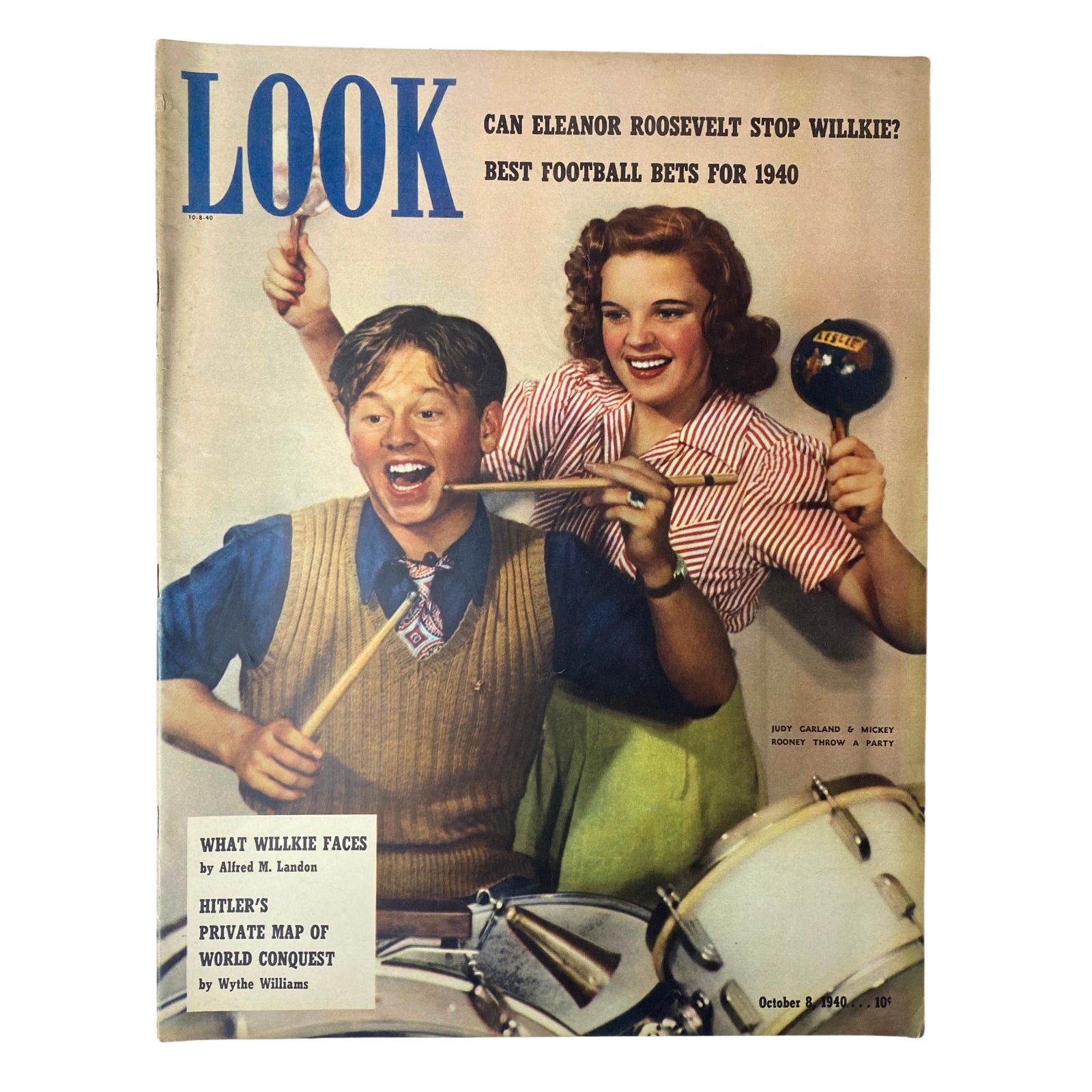 Look Magazine October 8, 1940 Judy Garland and Mickey Rooney No Label VG