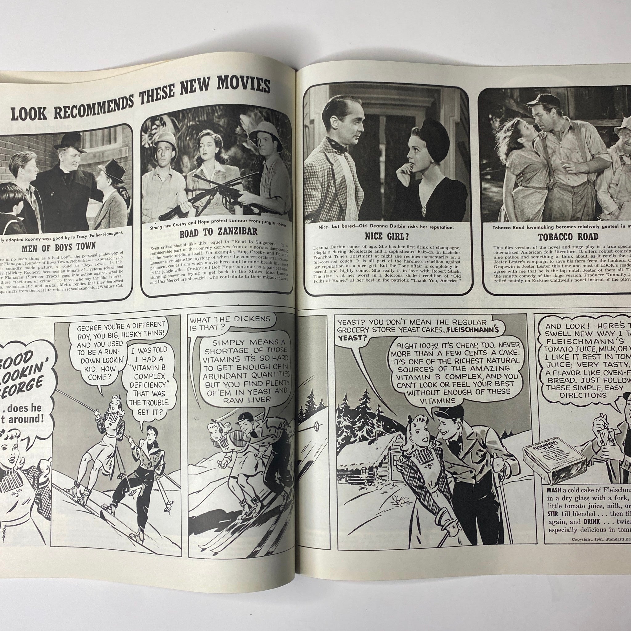 Look Magazine April 8, 1941 Deanna Durbin & Representative Costello No Label VG