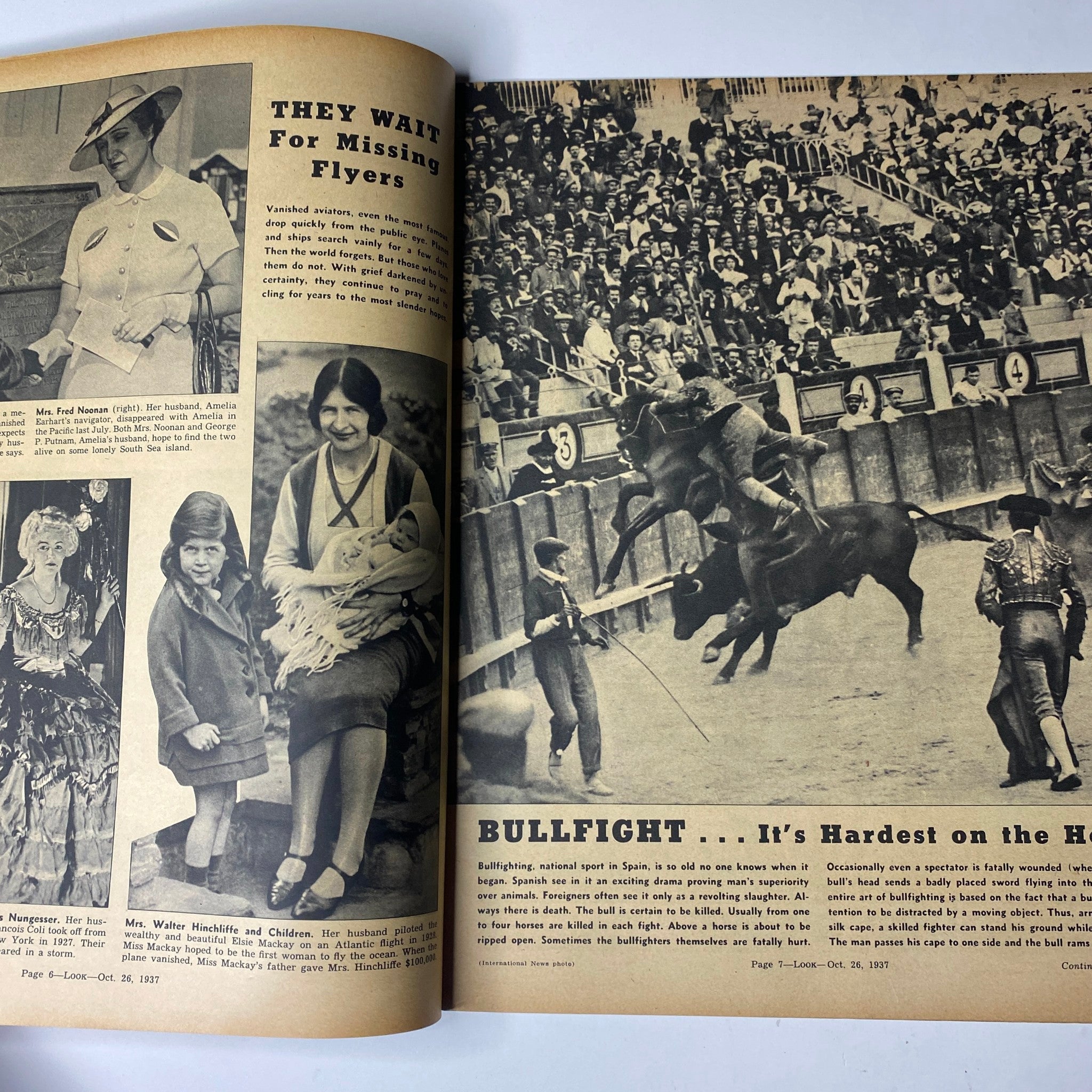 Look Magazine October 26, 1937 Bullfighting in Spain Feature No Label VG