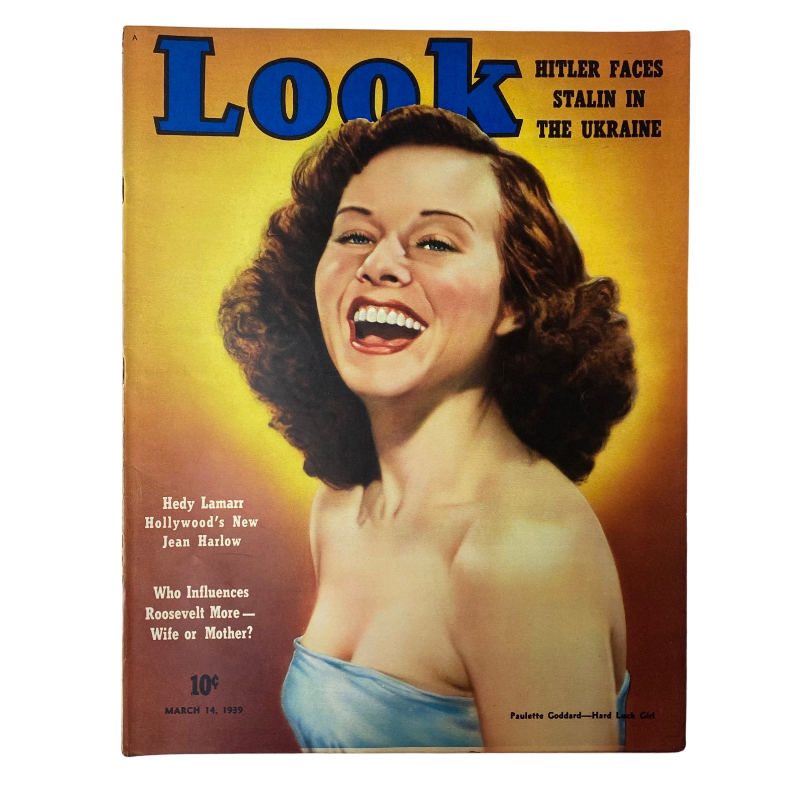 Look Magazine March 14, 1939 Paulette Goddard Cover No Label VG