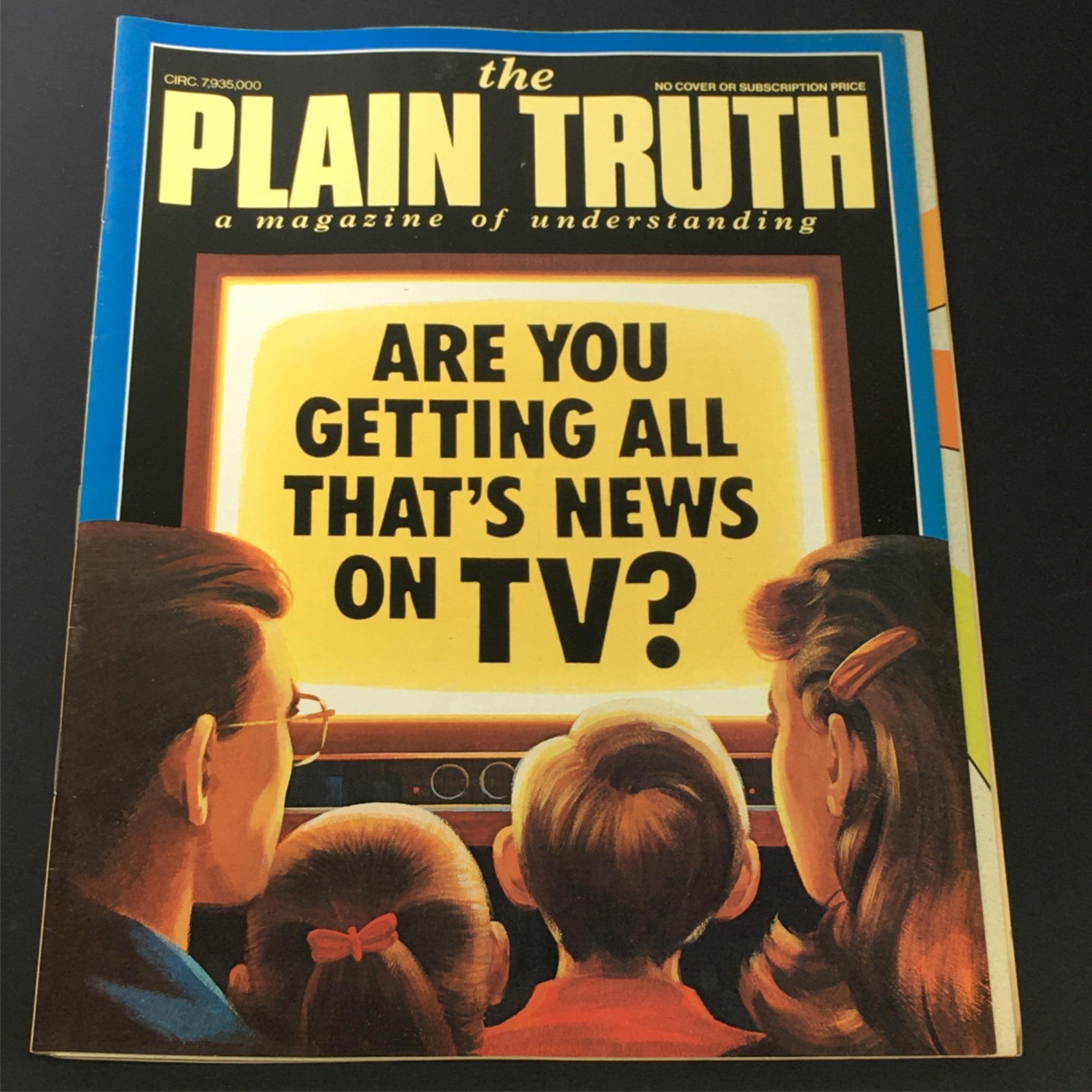 VTG The Plain Truth Magazine October 1986 - Are You Getting All News On TV?