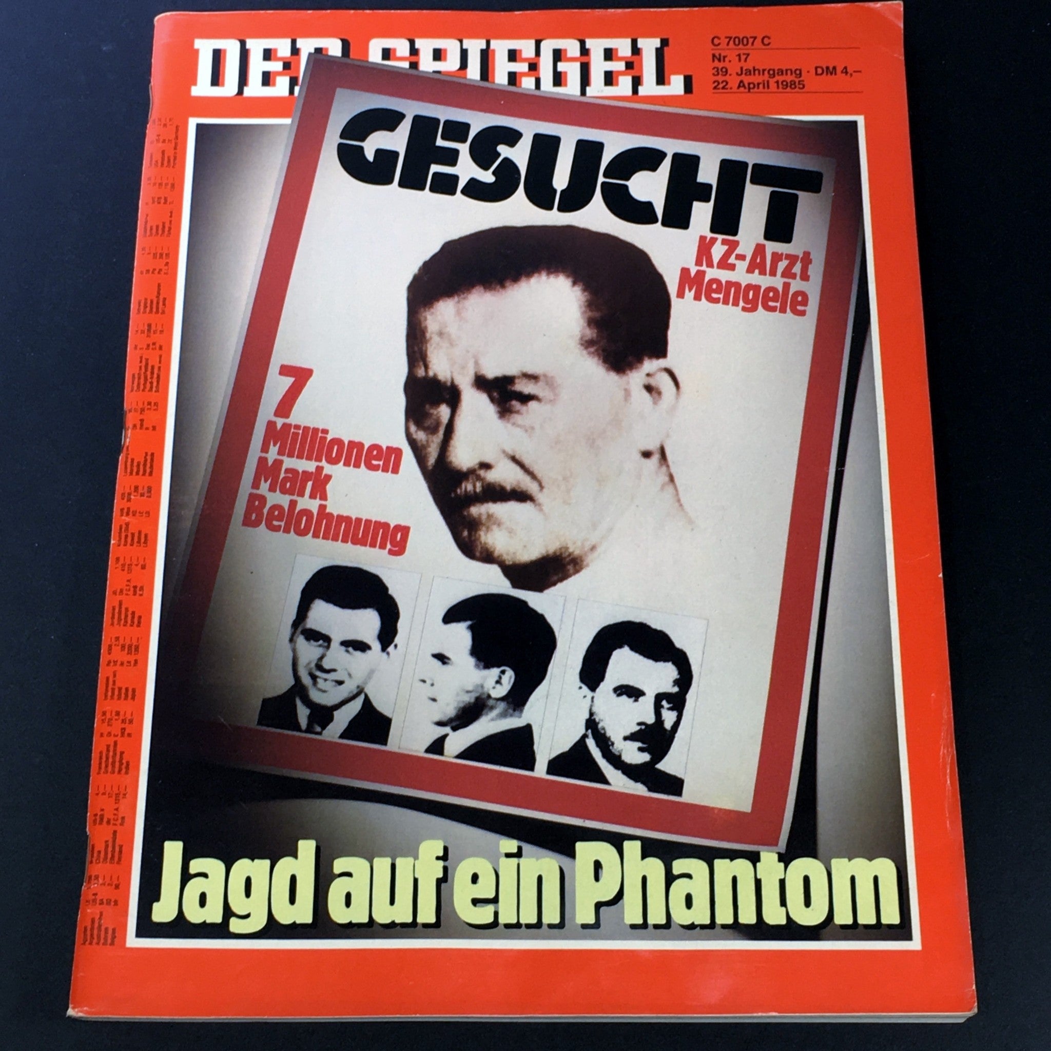 VTG Der Spiegel Magazine April 22 1985 - Gesucht KZ-Art Mengele / German