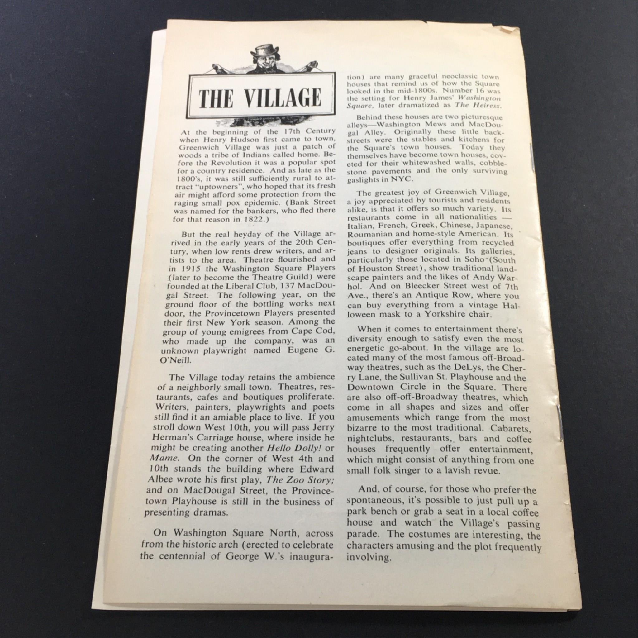 VTG 1894-1905 Circle in the Square The Club by Eve Merriam Directed by T. Tune