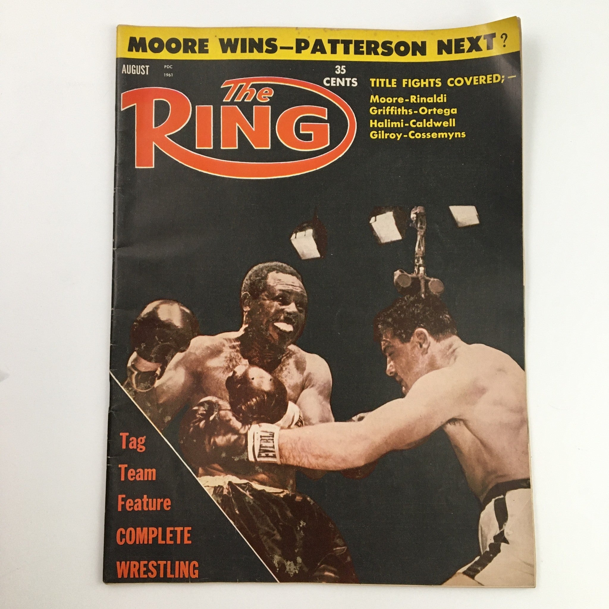 The Ring Boxing Magazine August 1961 Archie Moore vs Giulio Rinaldi, No Label