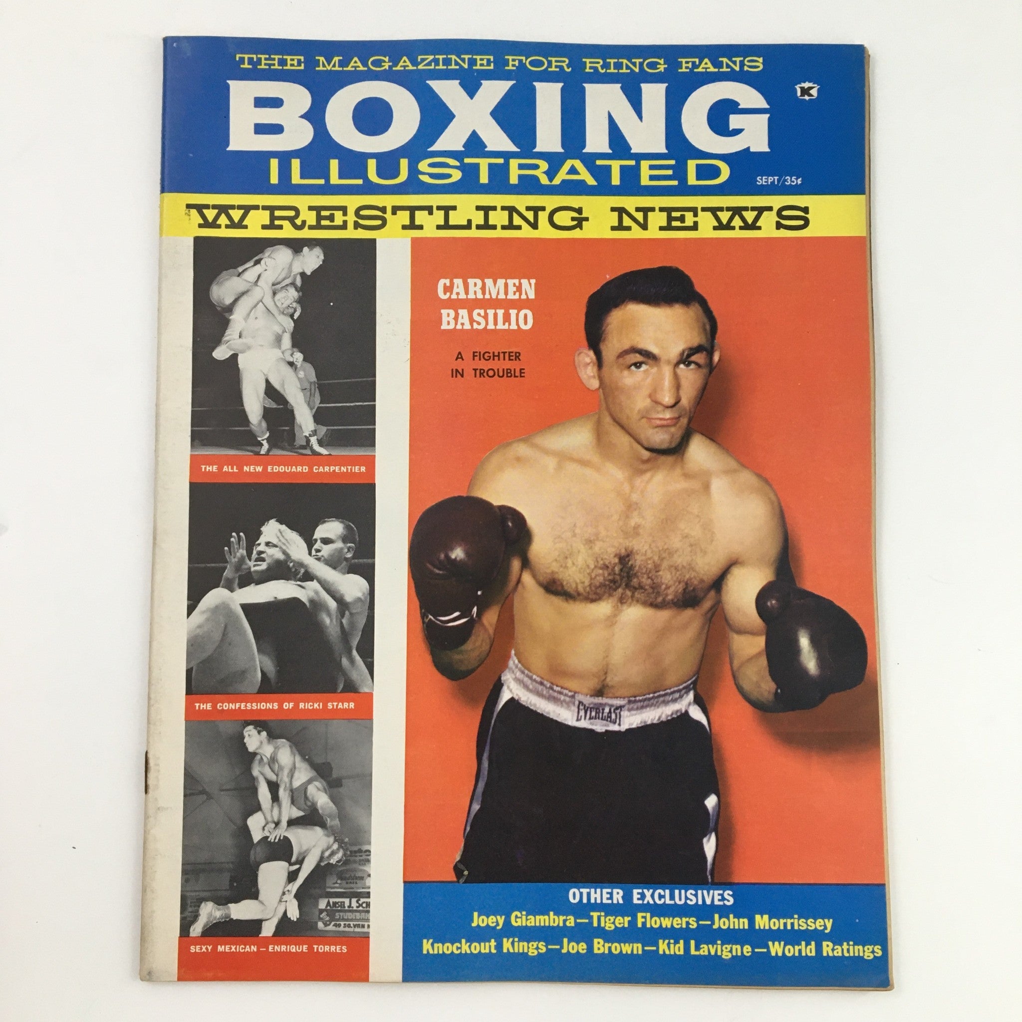 Boxing Illustrated Magazine September 1959 Carmen Basilio, Joey Giambra No Label