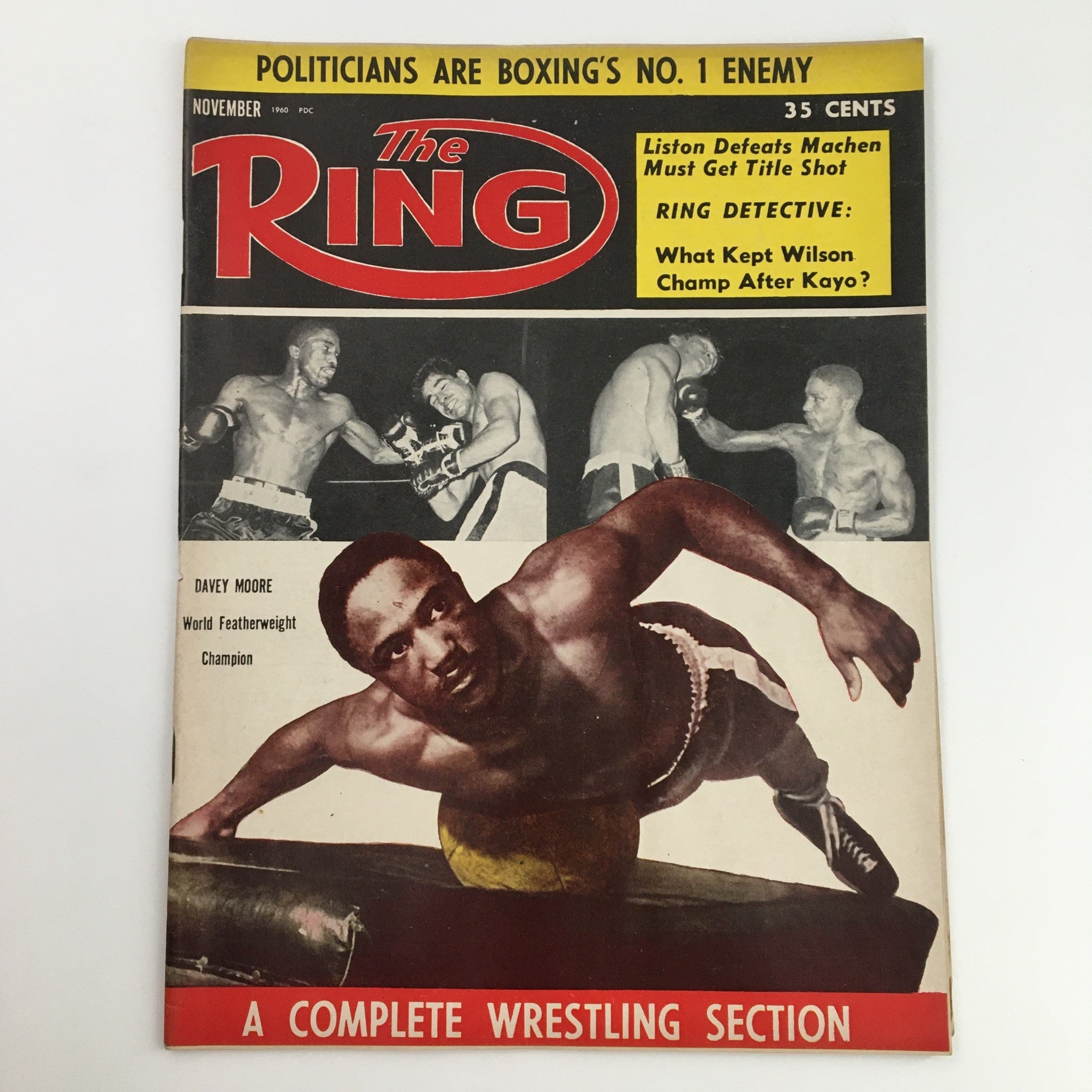 The Ring Boxing Magazine November 1960 Davey Moore & Wilson Kayoed, No Label