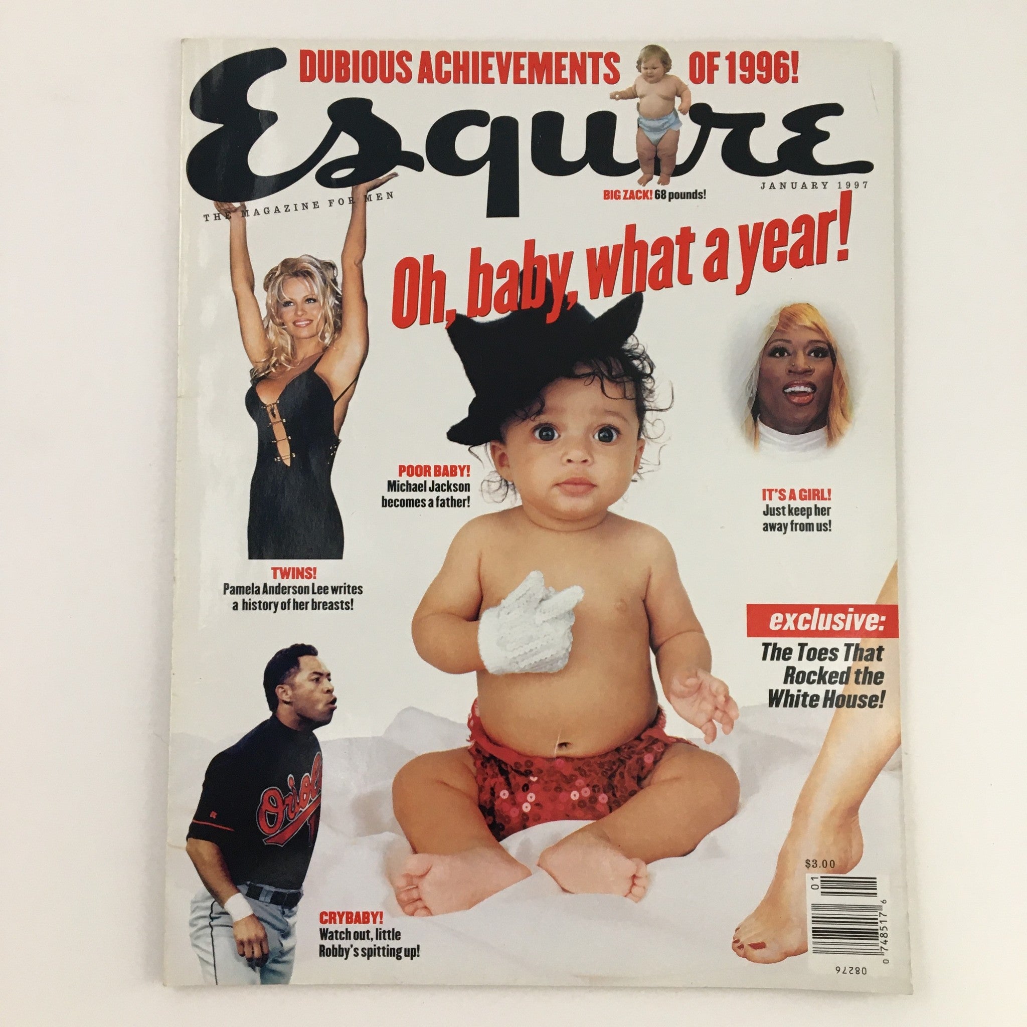 Esquire Magazine January 1997 Pamela Anderson & Michael Jackson's Baby, No Label