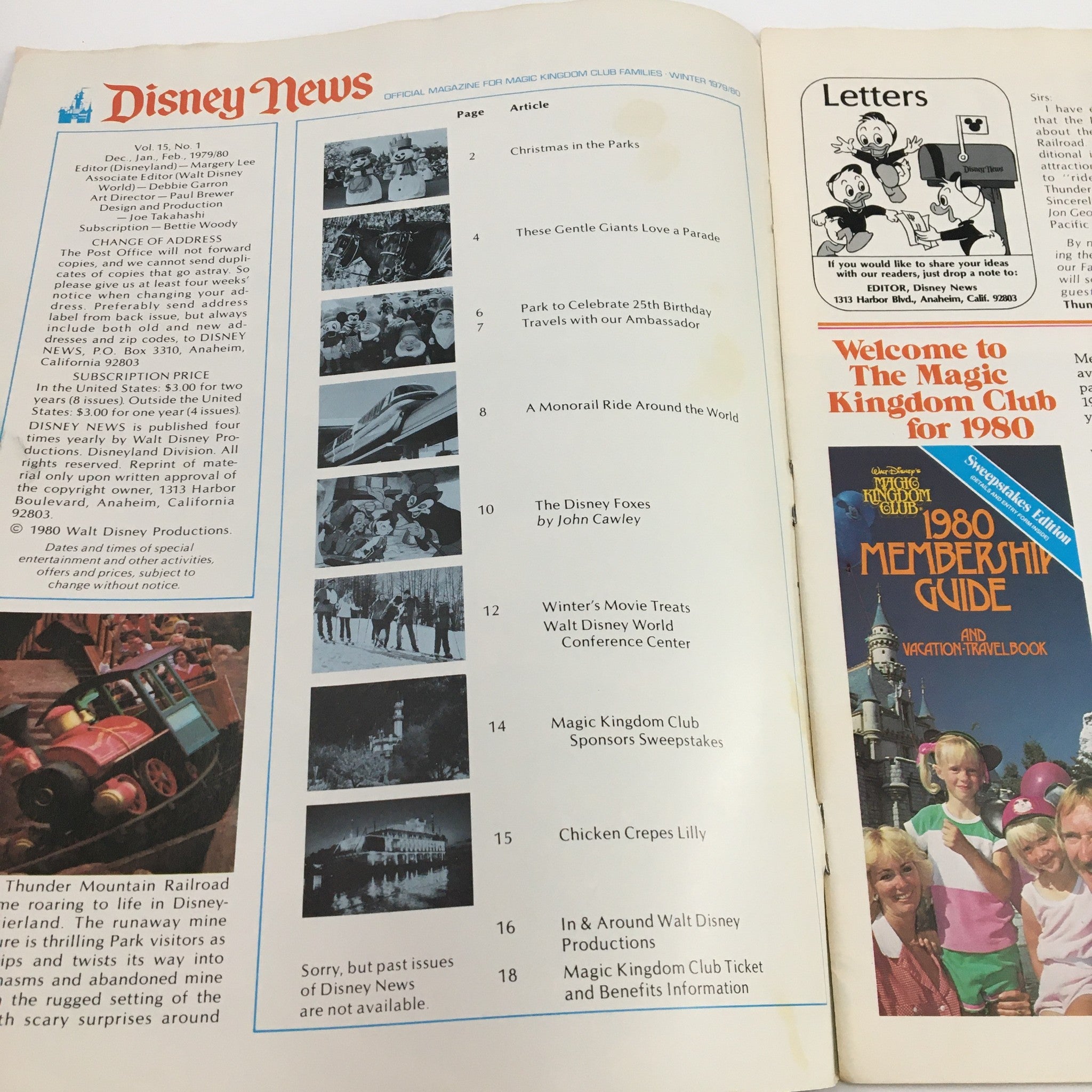 Disney News Magazine Winter 1979 Thunder Mountain Railroad Park, No Label