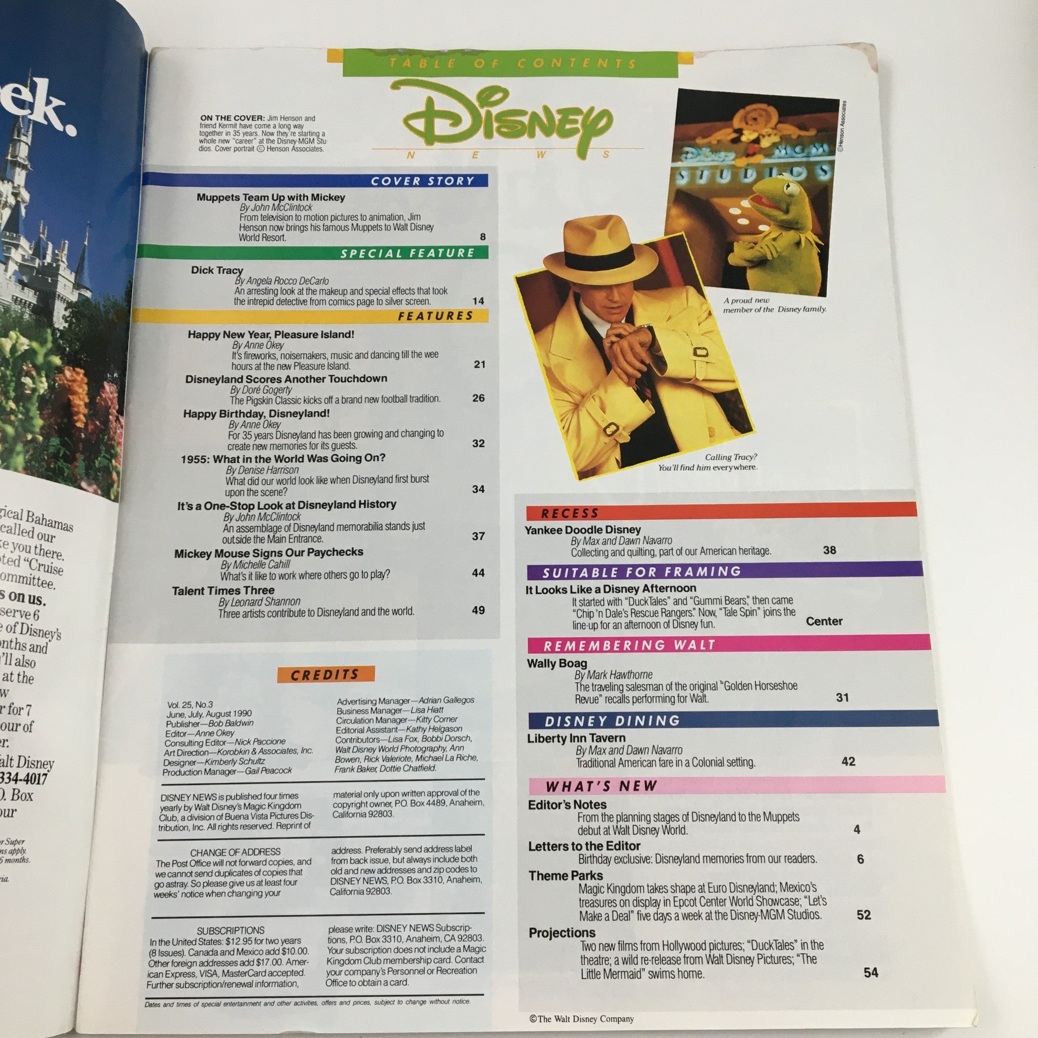 Disney News Magazine Summer 1990 Jim Henson and Friend Kermit the Frog