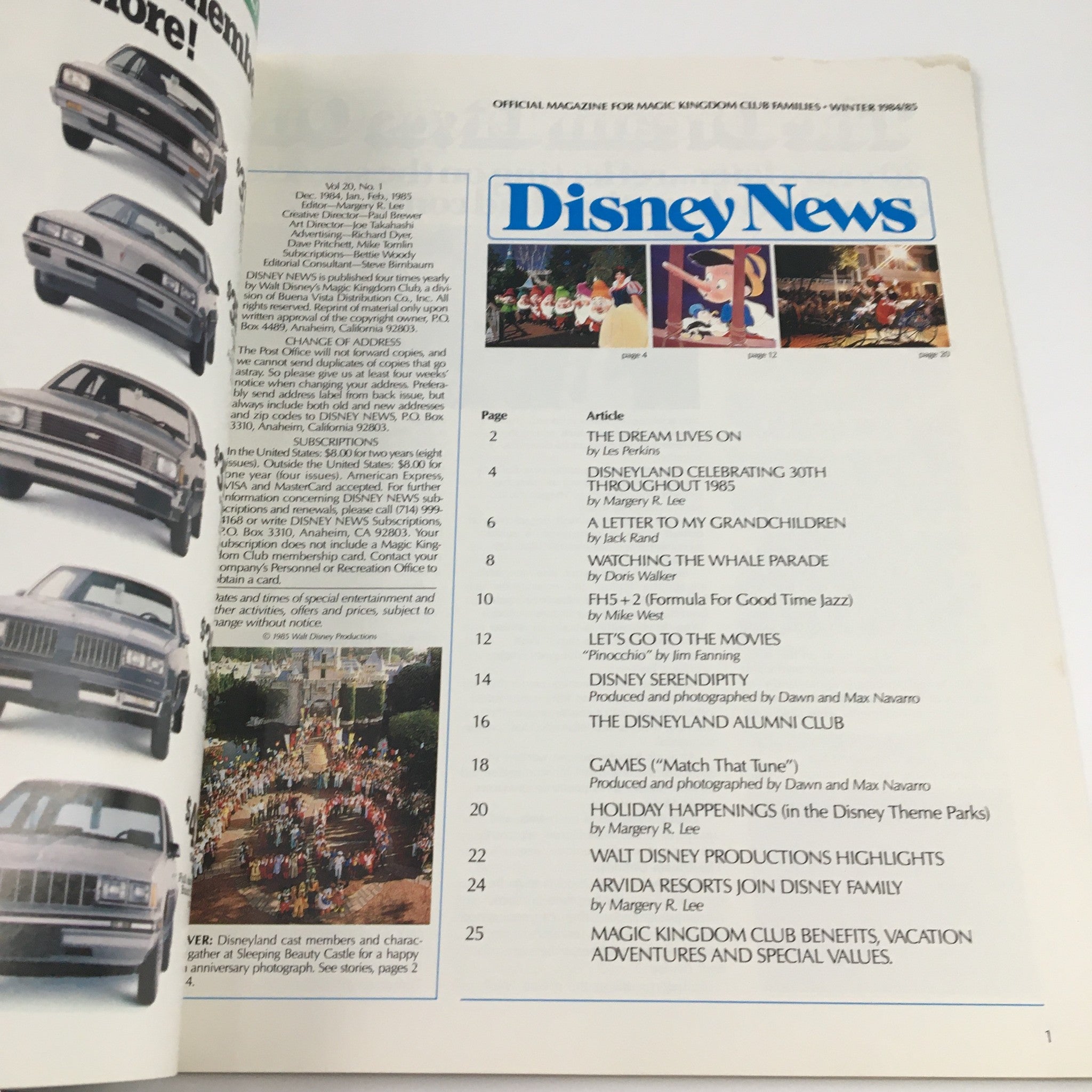 Disney News Magazine Winter 1984 Sleeping Beauty Castle Anniversary Photograph