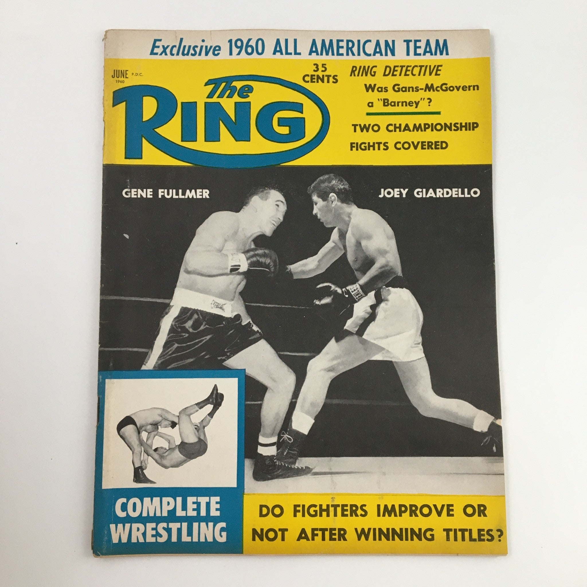 The Ring Boxing Magazine June 1960 Gene Fullmer vs Joey Giardello, No Label