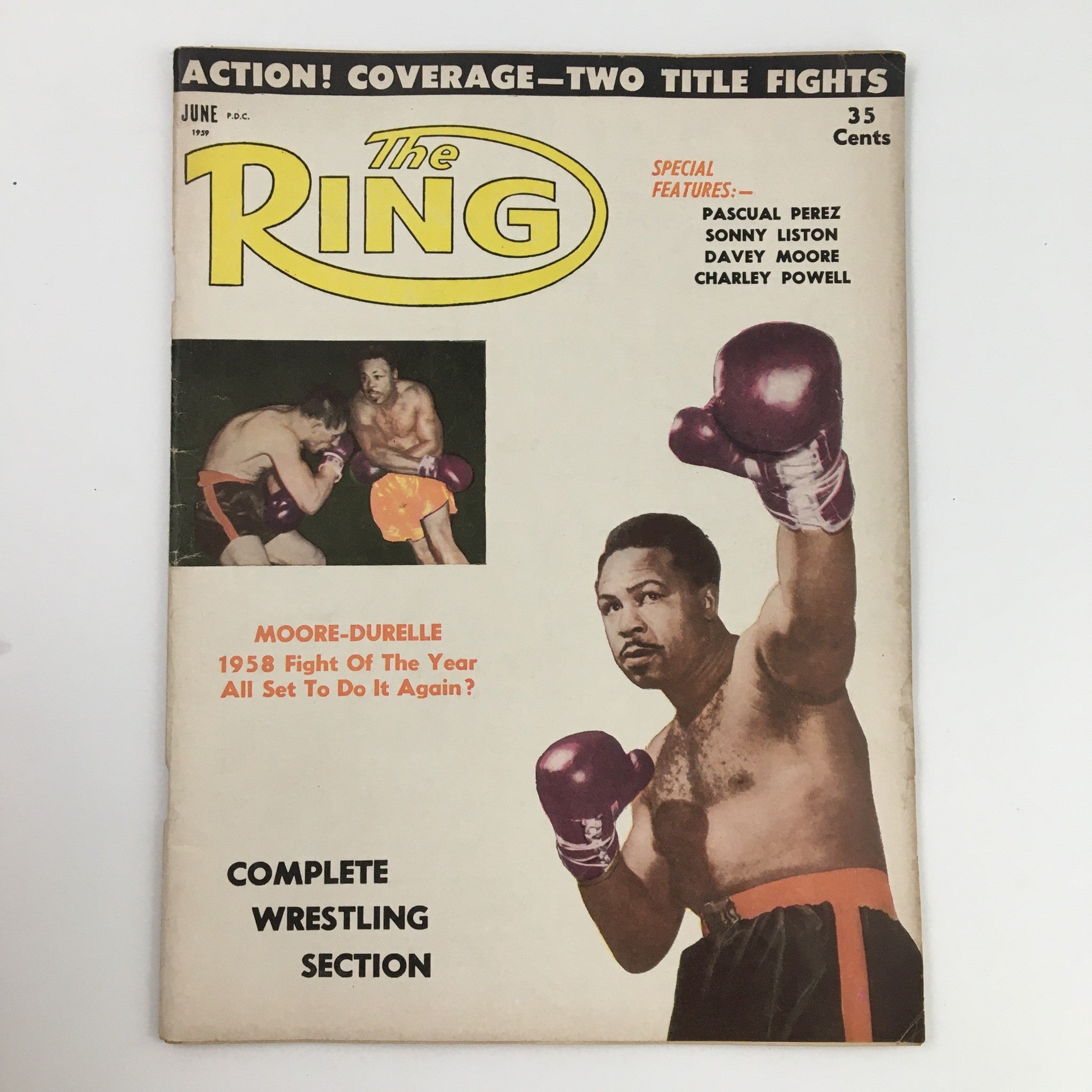 The Ring Boxing Magazine June 1959 Yvon Durelle vs Archie Moore, No Label