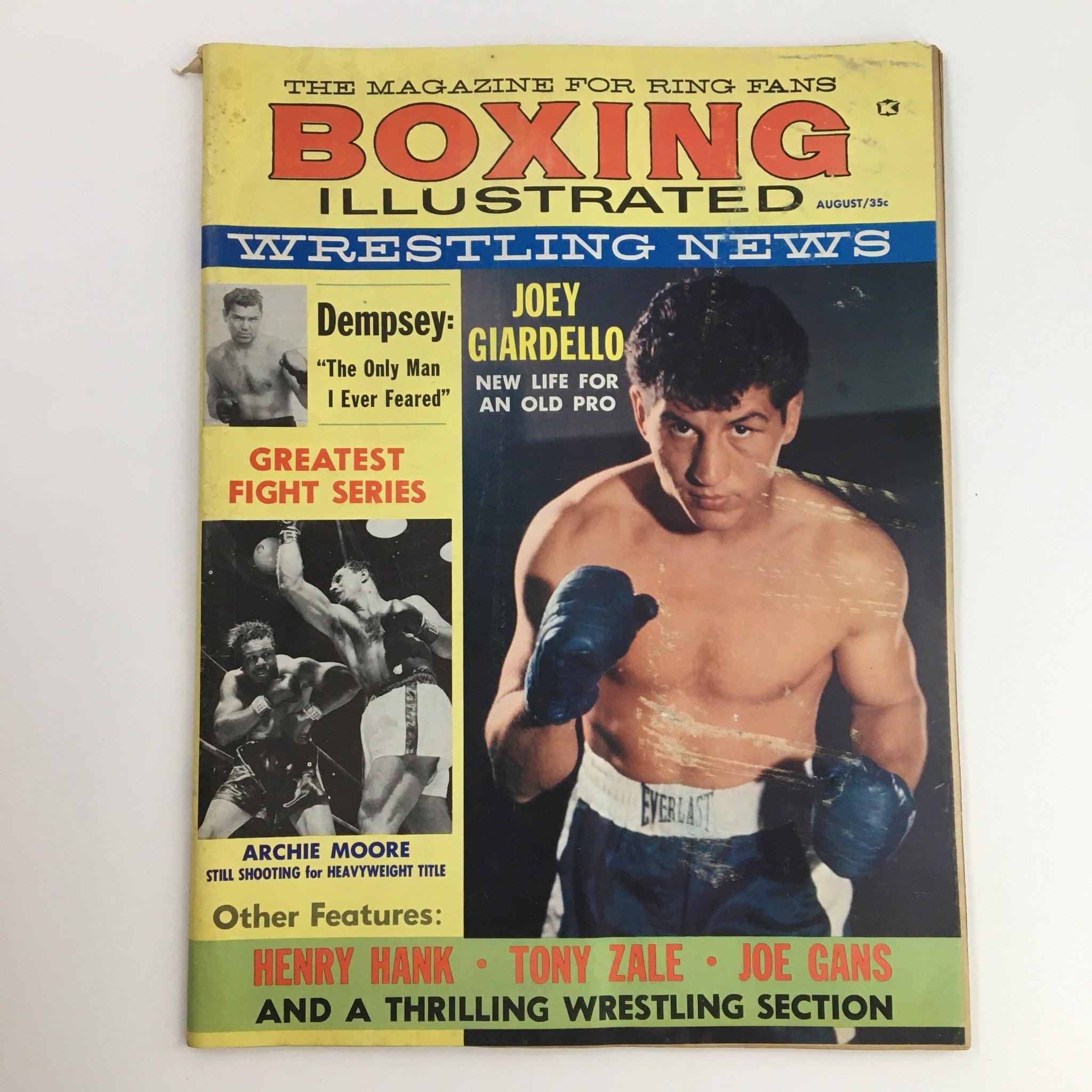 Boxing Illustrated Wrestling News August 1960 Joey Giardello An Old Pro No Label