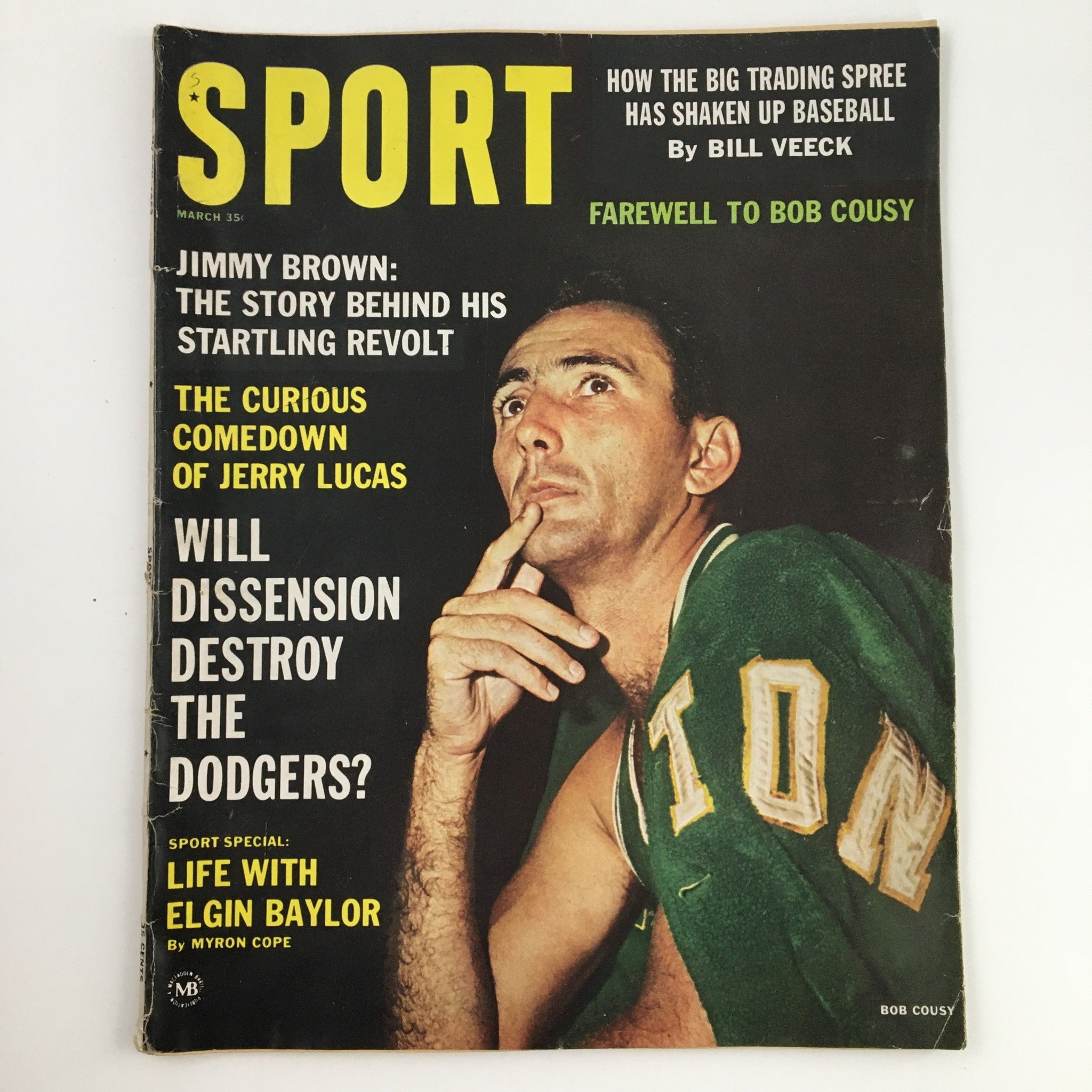 Sport Magazine March 1963 Bob Cously, Jerry Lucas & Elgin Baylor, No Label