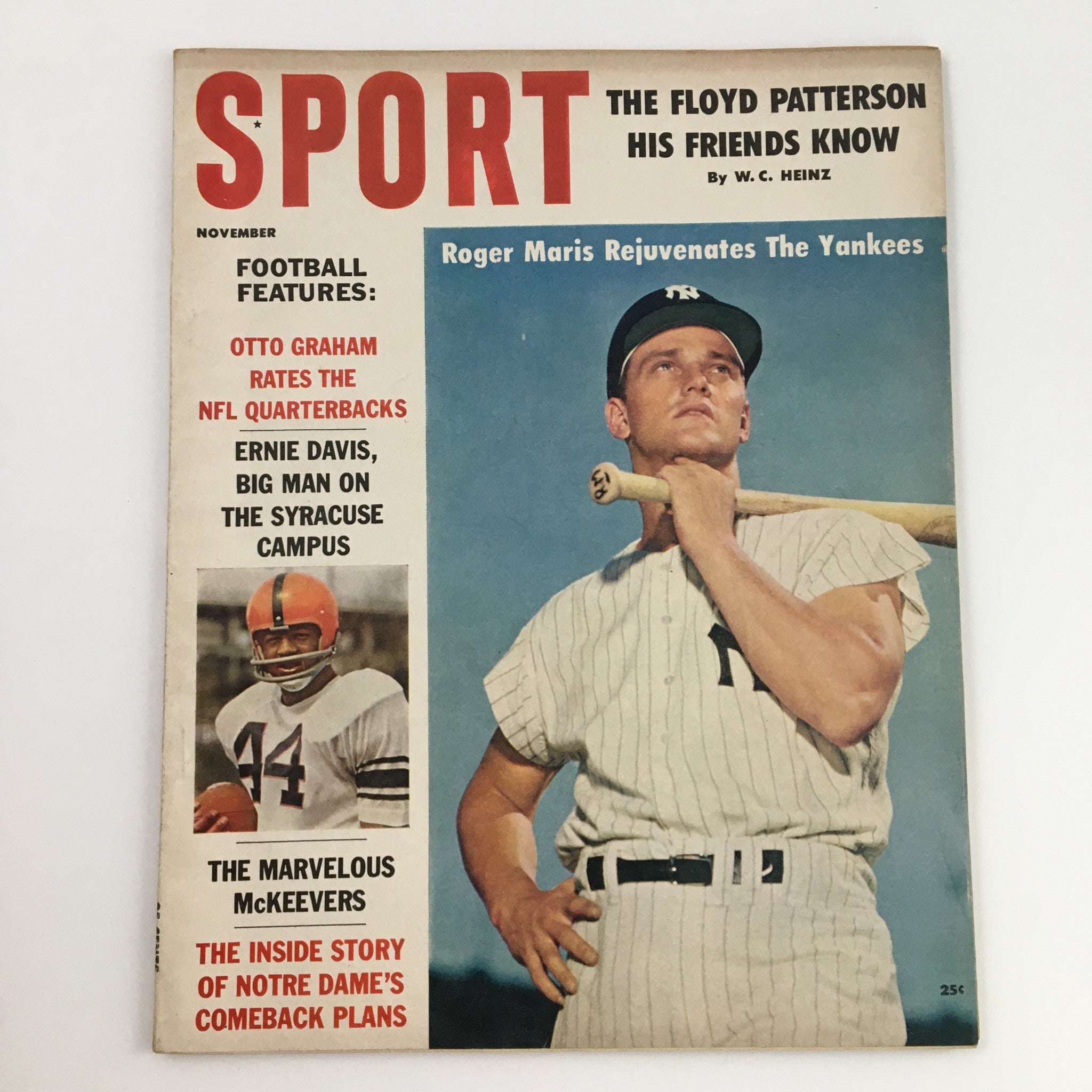 Sport Magazine November 1960 Roger Maris, Otto Graham & Ernie Davis, No Label