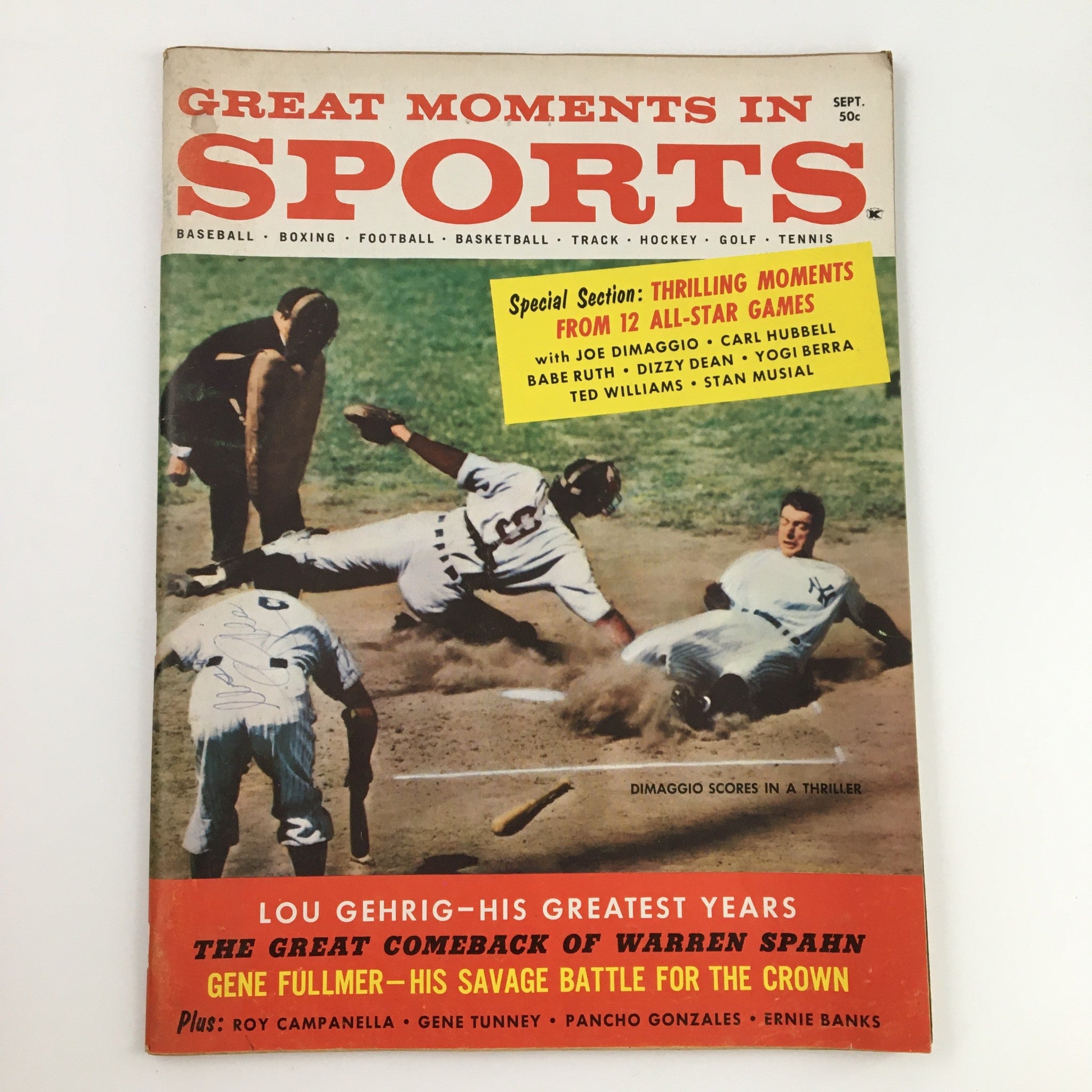 Sport Magazine September 1960 Joe DiMaggio Scores in a Thriller, No Label