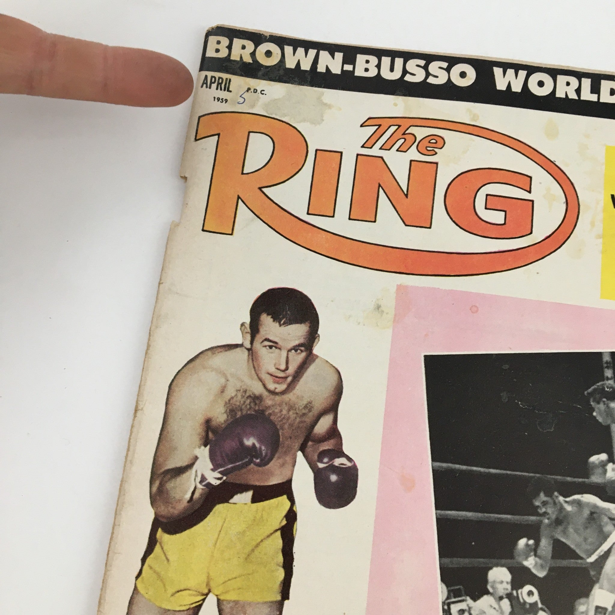 The Ring Boxing Magazine April 1959 Ingemar Johansson & Ray Robinson, No Label