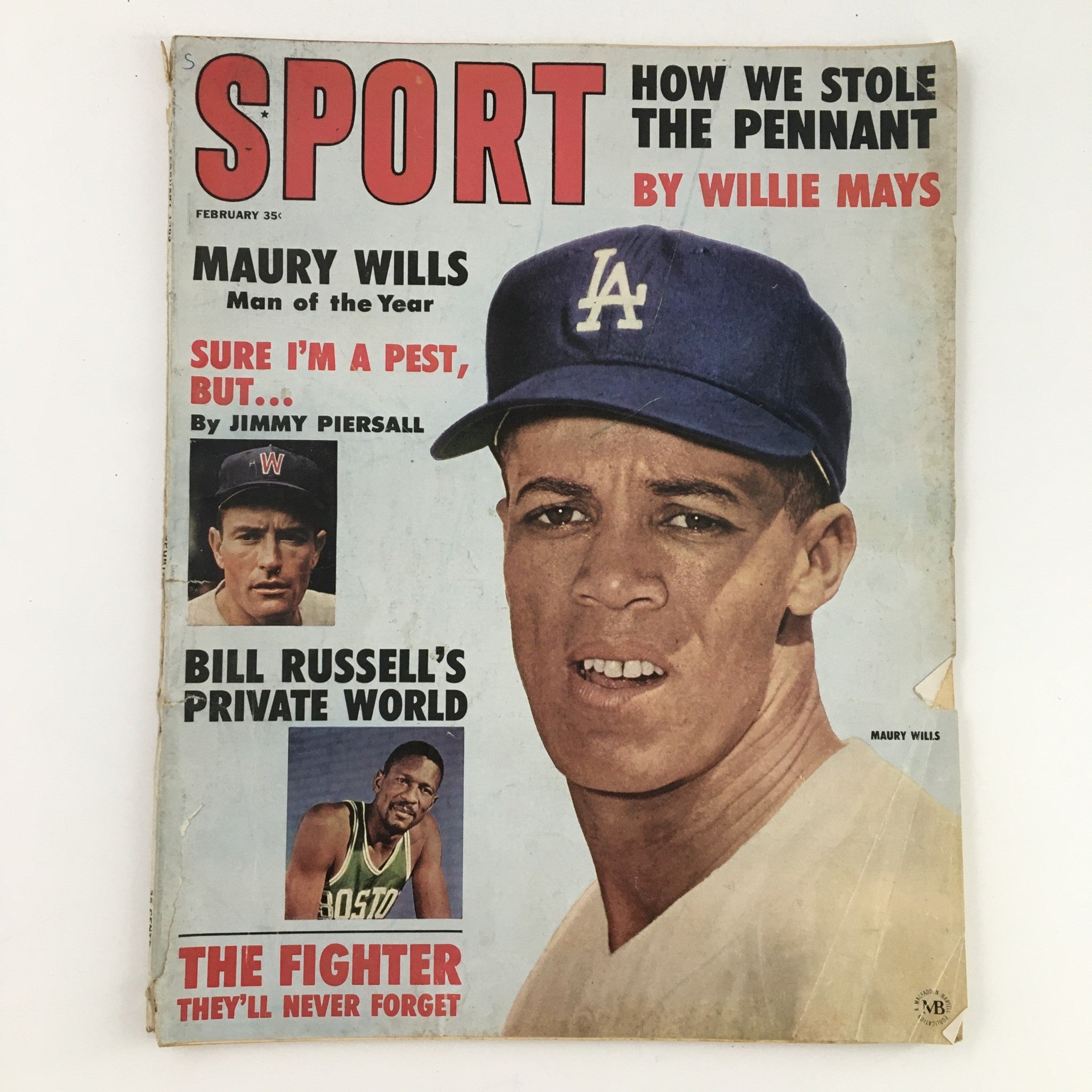 Sport Magazine February 1963 Maury Wills, Bill Russell & Jimmy Piersall No Label