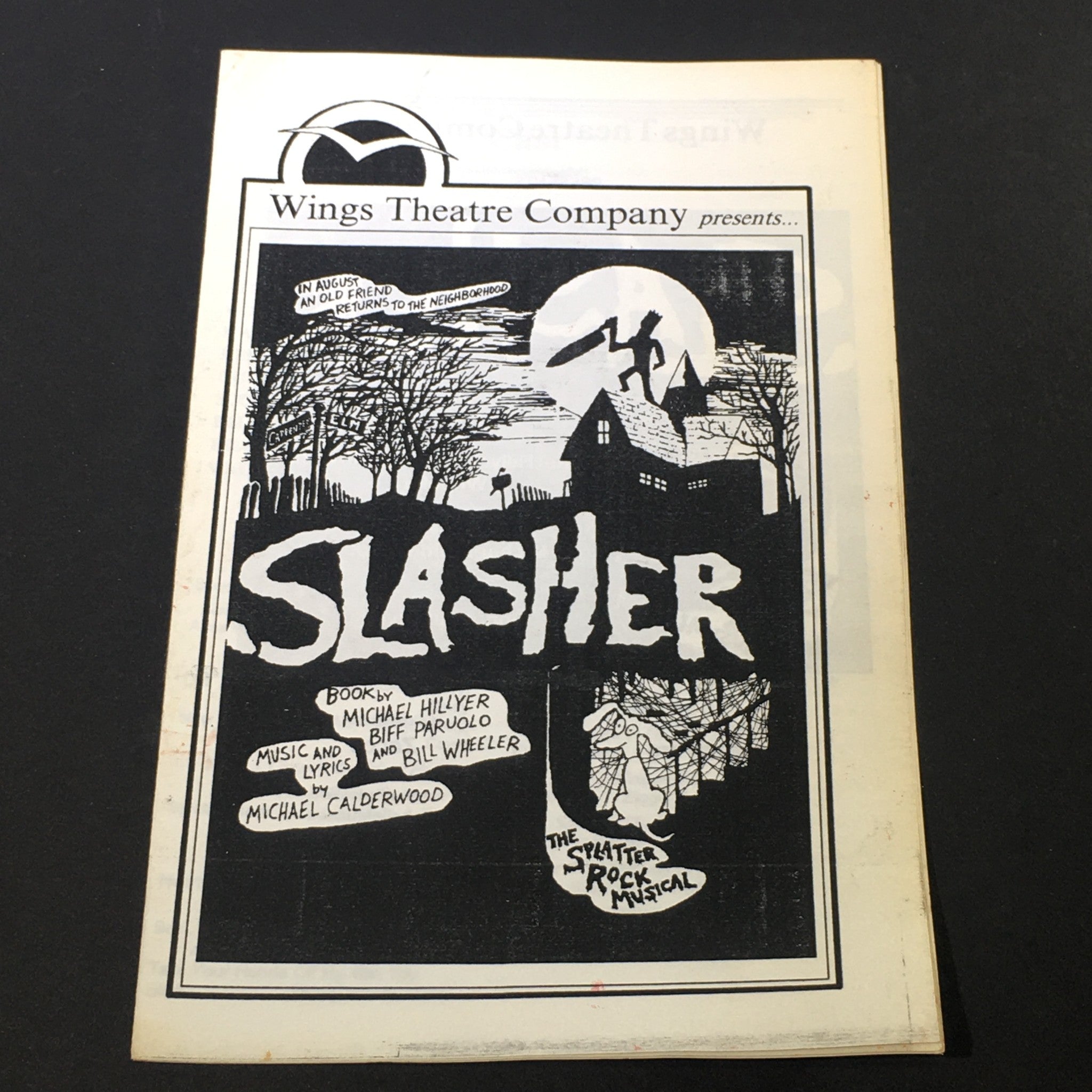 VTG 1989 Wings Theatre Company Presents Slasher Directed by Jonathan Silver