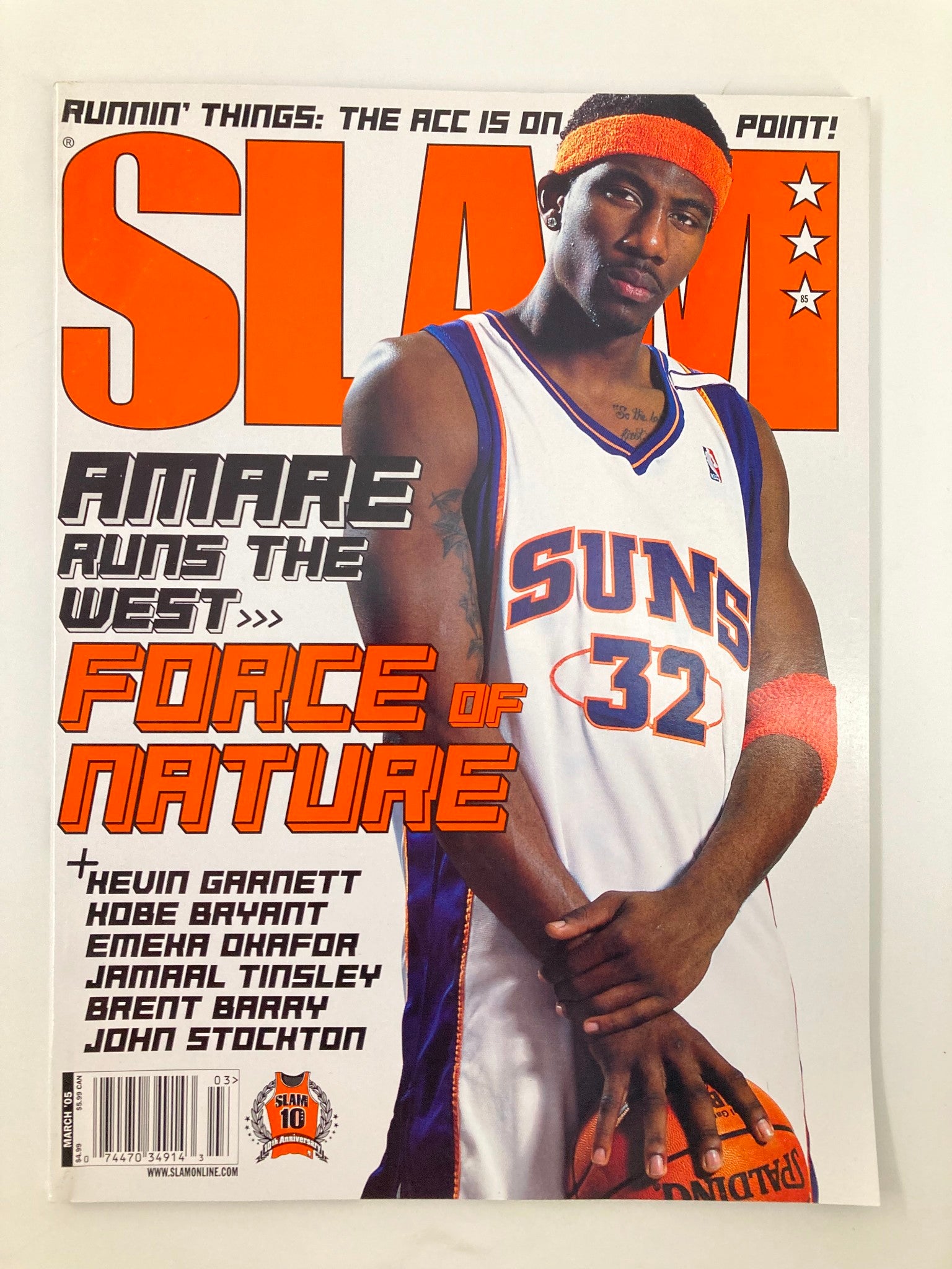 Slam Magazine March 2005 Phoenix Suns Amar'e Stoudemire w Poster No Label VG