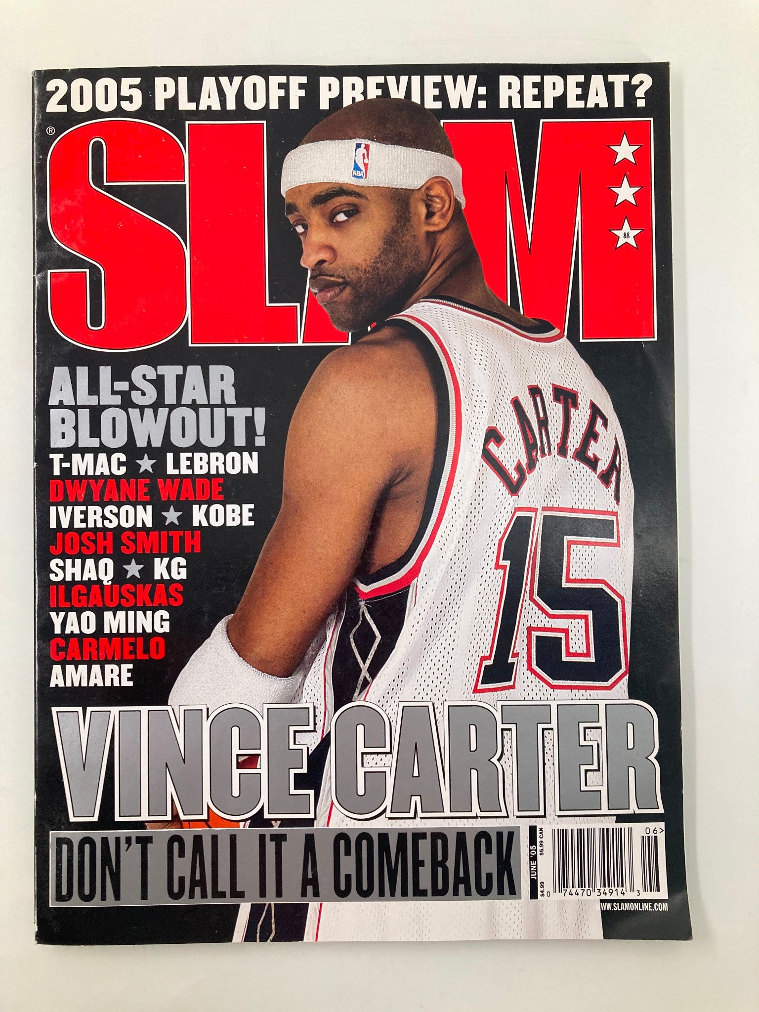 Slam Magazine June 2005 NBA New Jersey Nets Vince Carter w Poster No Label