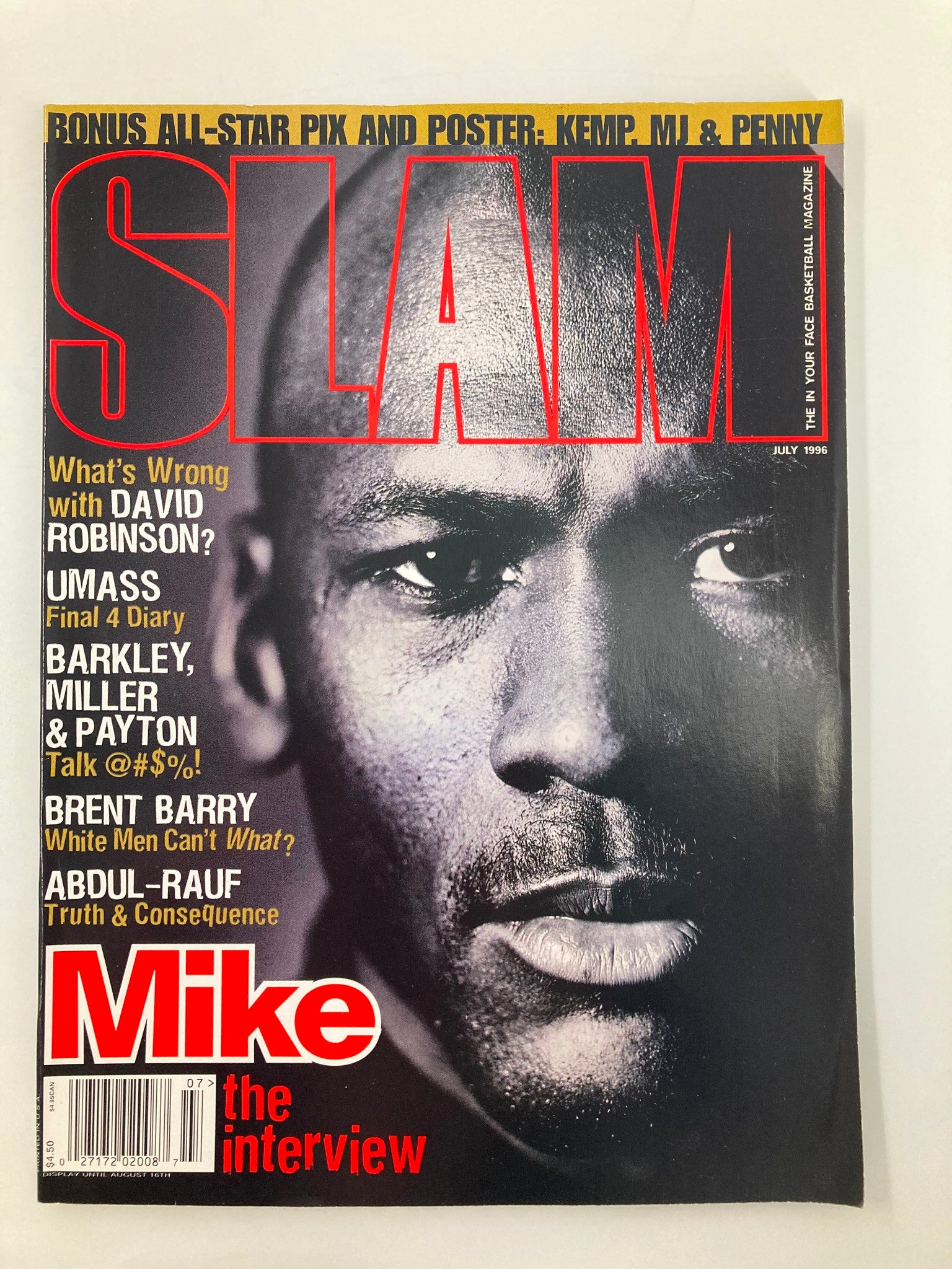 Slam Magazine July 1996 Chicago Bulls Michael Jordan w Poster No Label