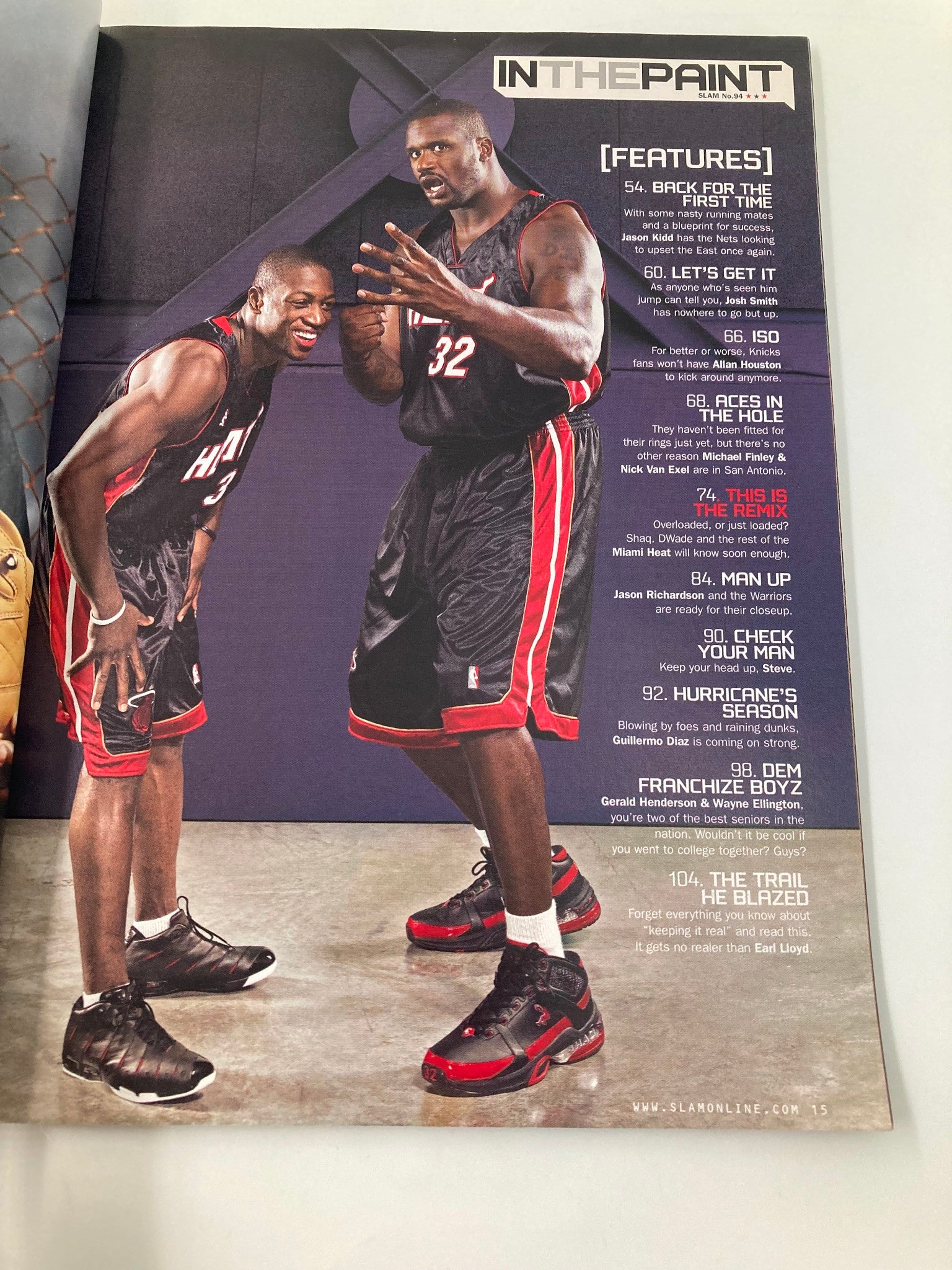 Slam Magazine February 2006 Dwyane Wade, Shaquille O'Neal w Poster No Label