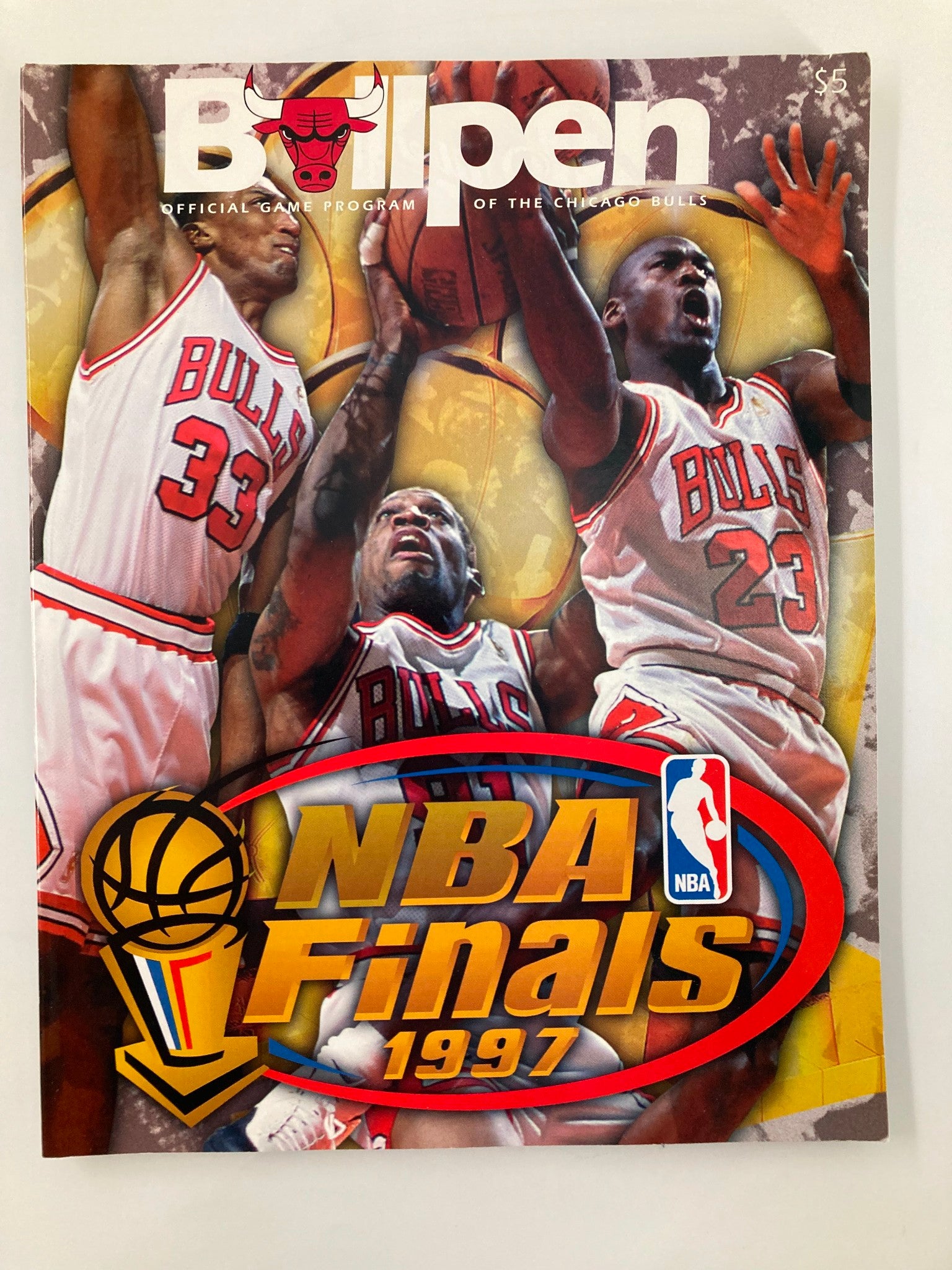 Bullpen Official Game Program Chicago Bulls Michael Jordan Finals 97 No Label VG