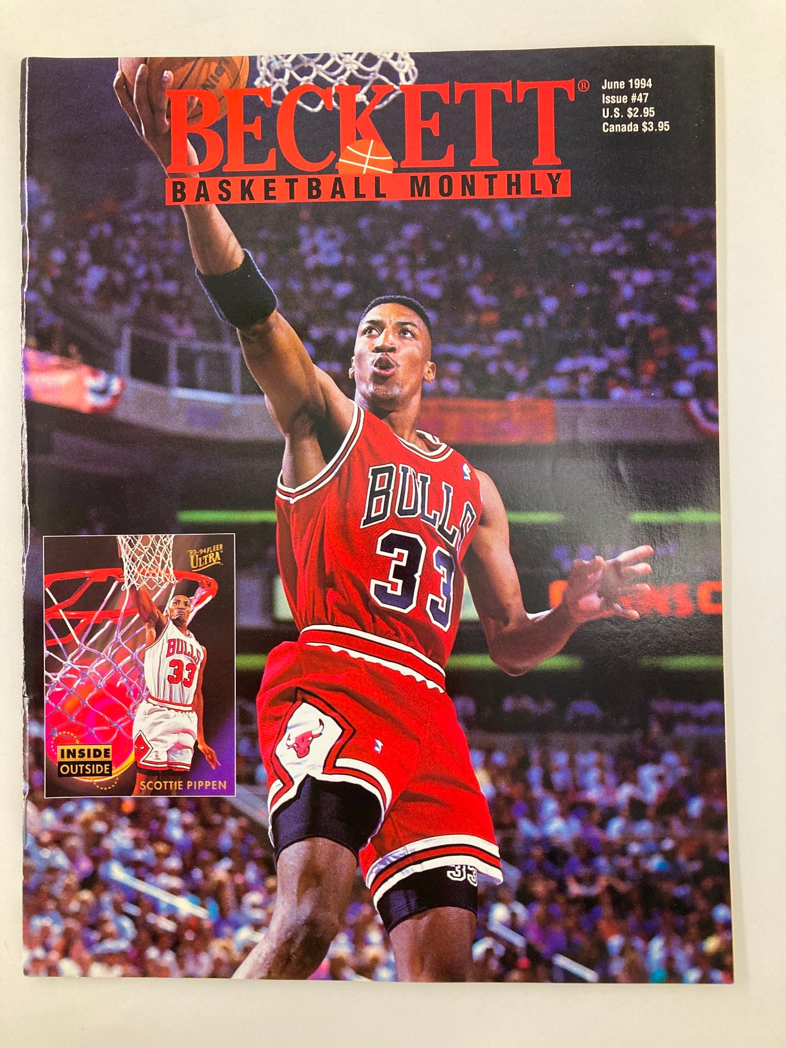 Beckett Monthly Magazine June 1994 #47 Bulls Scottie Pippen No Label VG