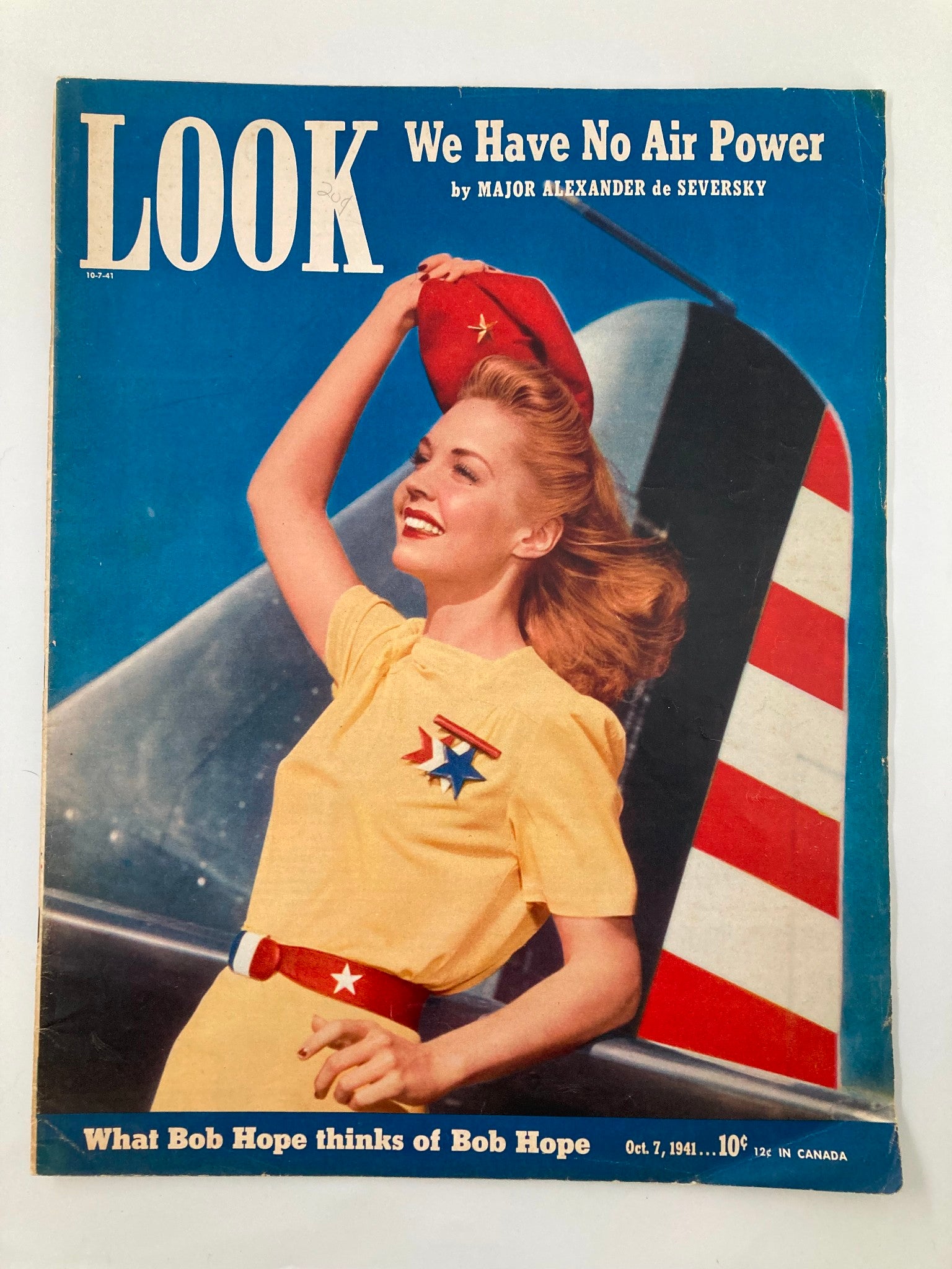 VTG Look Magazine October 7 1941 Linda Dean Photo in AT-6A Combat Plane No Label