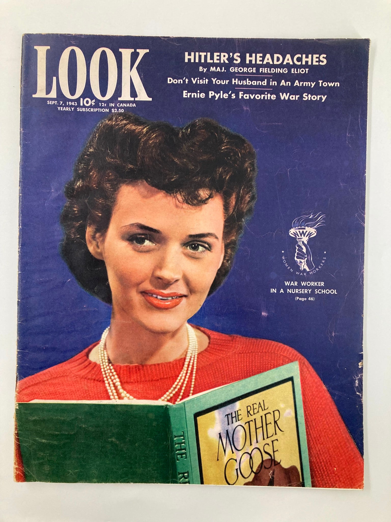 VTG Look Magazine September 7 1943 War Worker in a Nursery School No Label