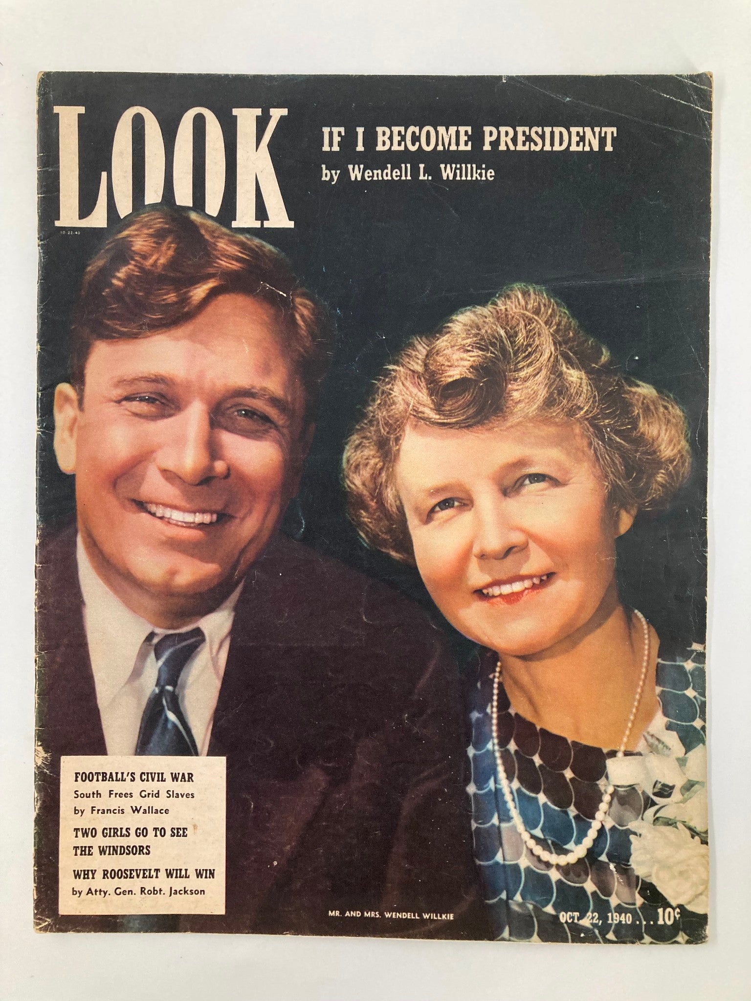 VTG Look Magazine October 22 1940 Mr. and Mrs. Wendell Willkie No Label